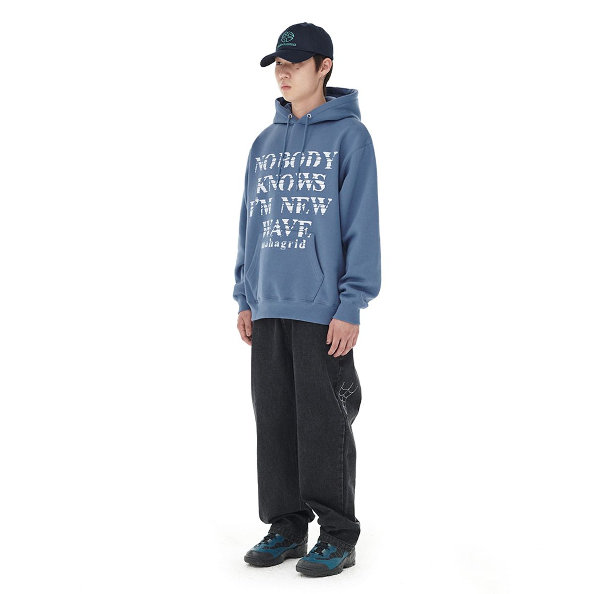 마하그리드(MAHAGRID) INK BLEED HOODIE BLUE(MG2DFMM425A)