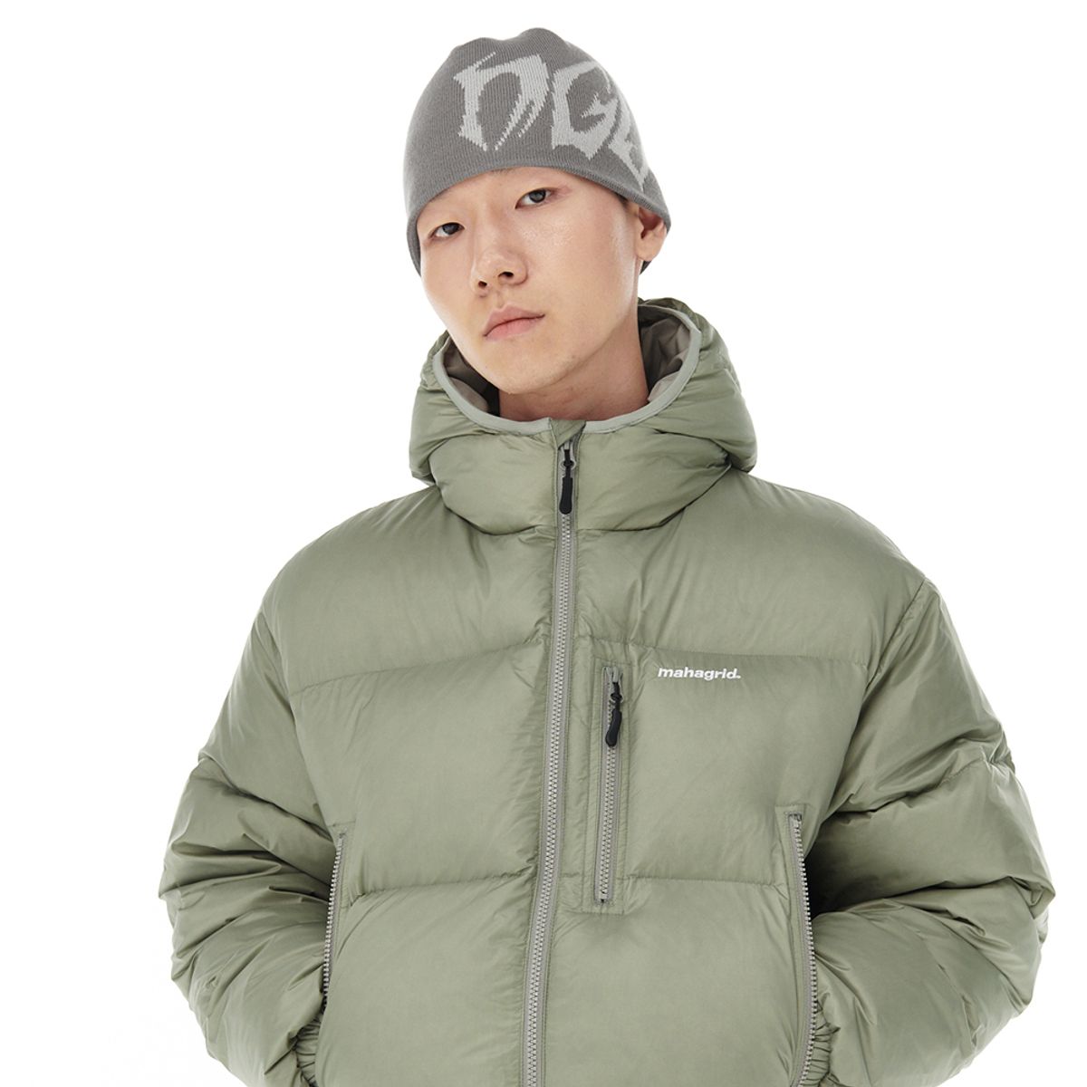 마하그리드(MAHAGRID) TRIBAL MGD LOGO BEANIE GREY(MG2DFMAB20A)