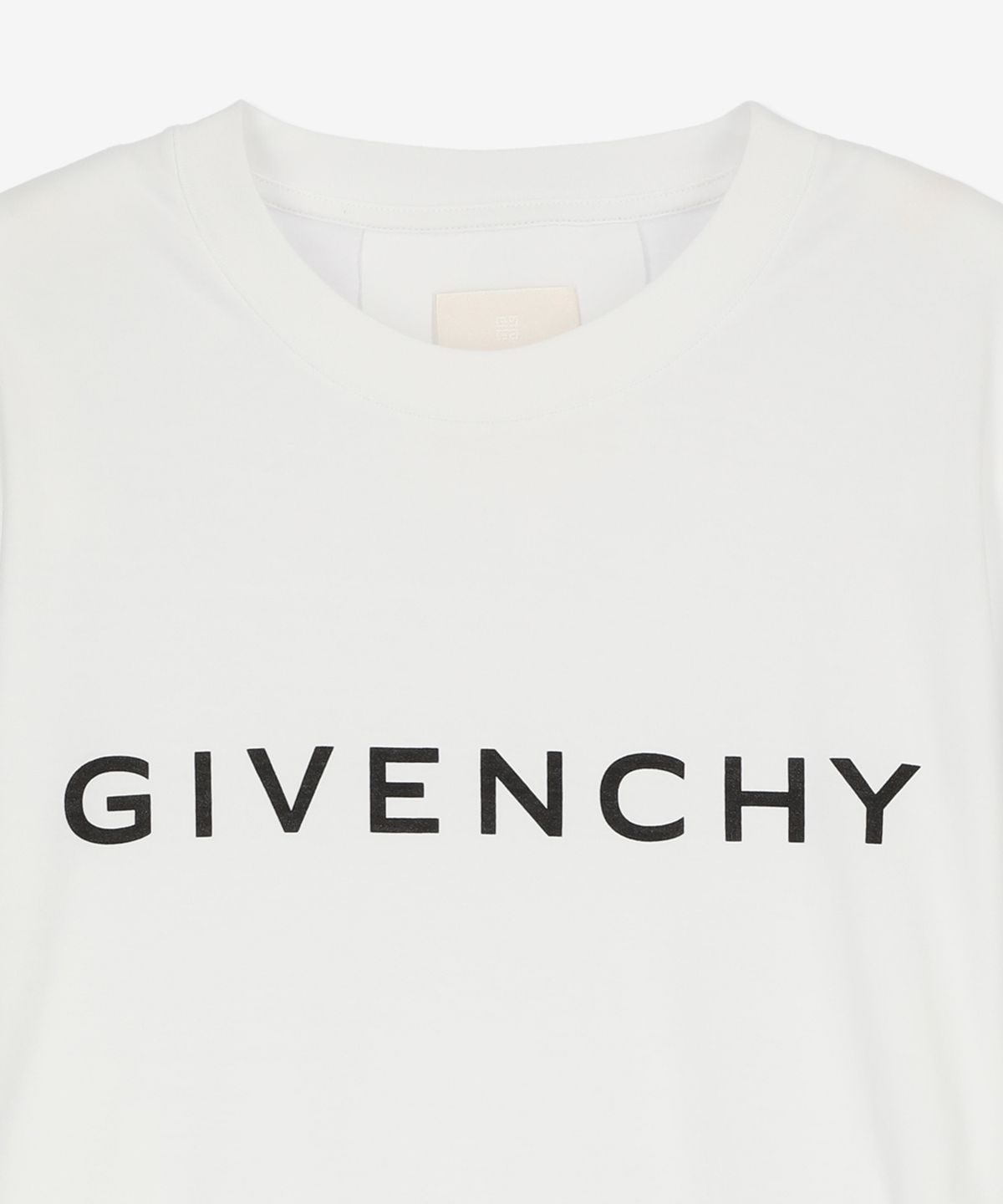 지방시(GIVENCHY) 로고 프린트 반소매 티셔츠 - 화이트 / BW707Z3YAC100