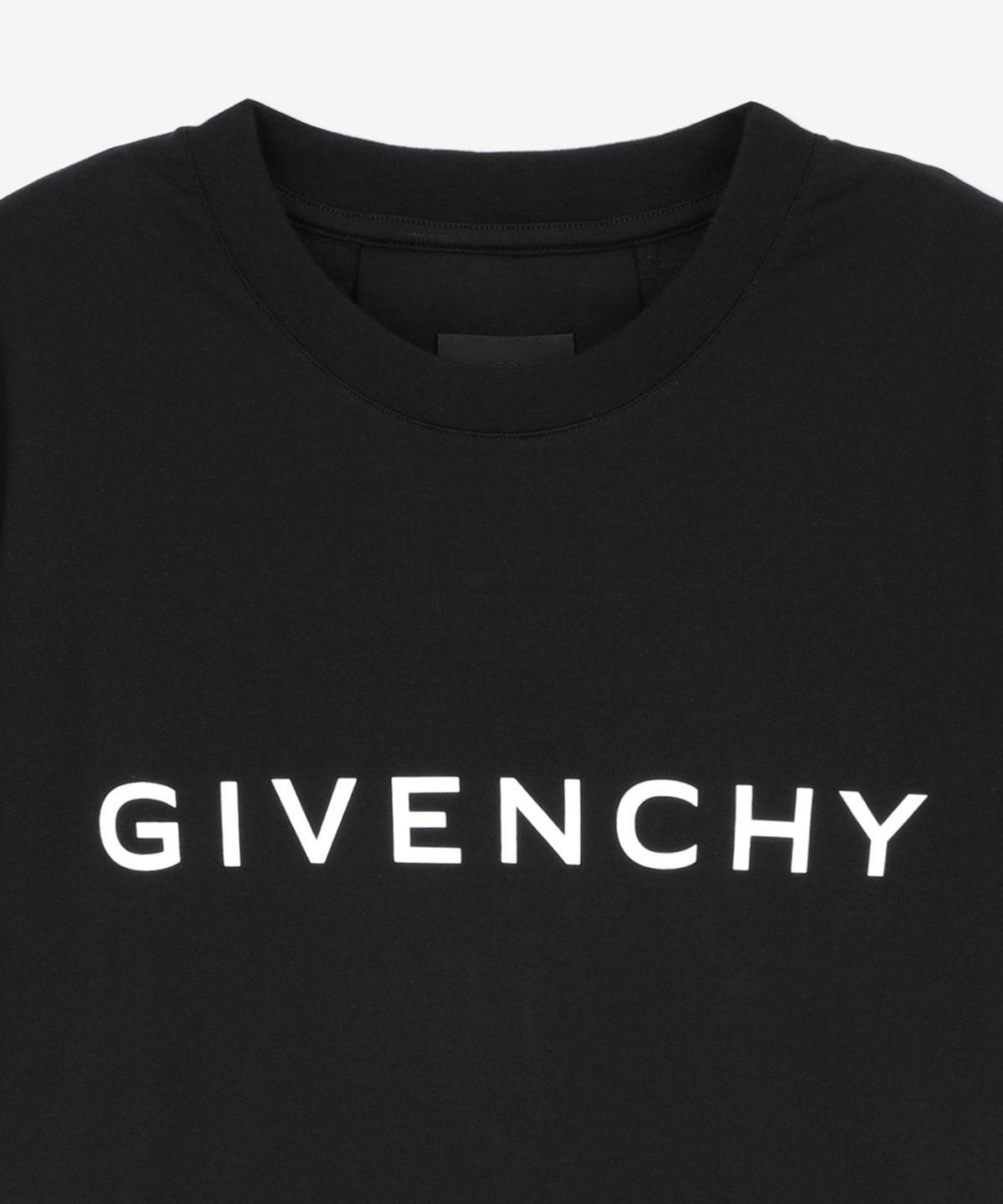 지방시(GIVENCHY) 로고 프린트 반소매 티셔츠 - 블랙 / BW707Z3YAC001