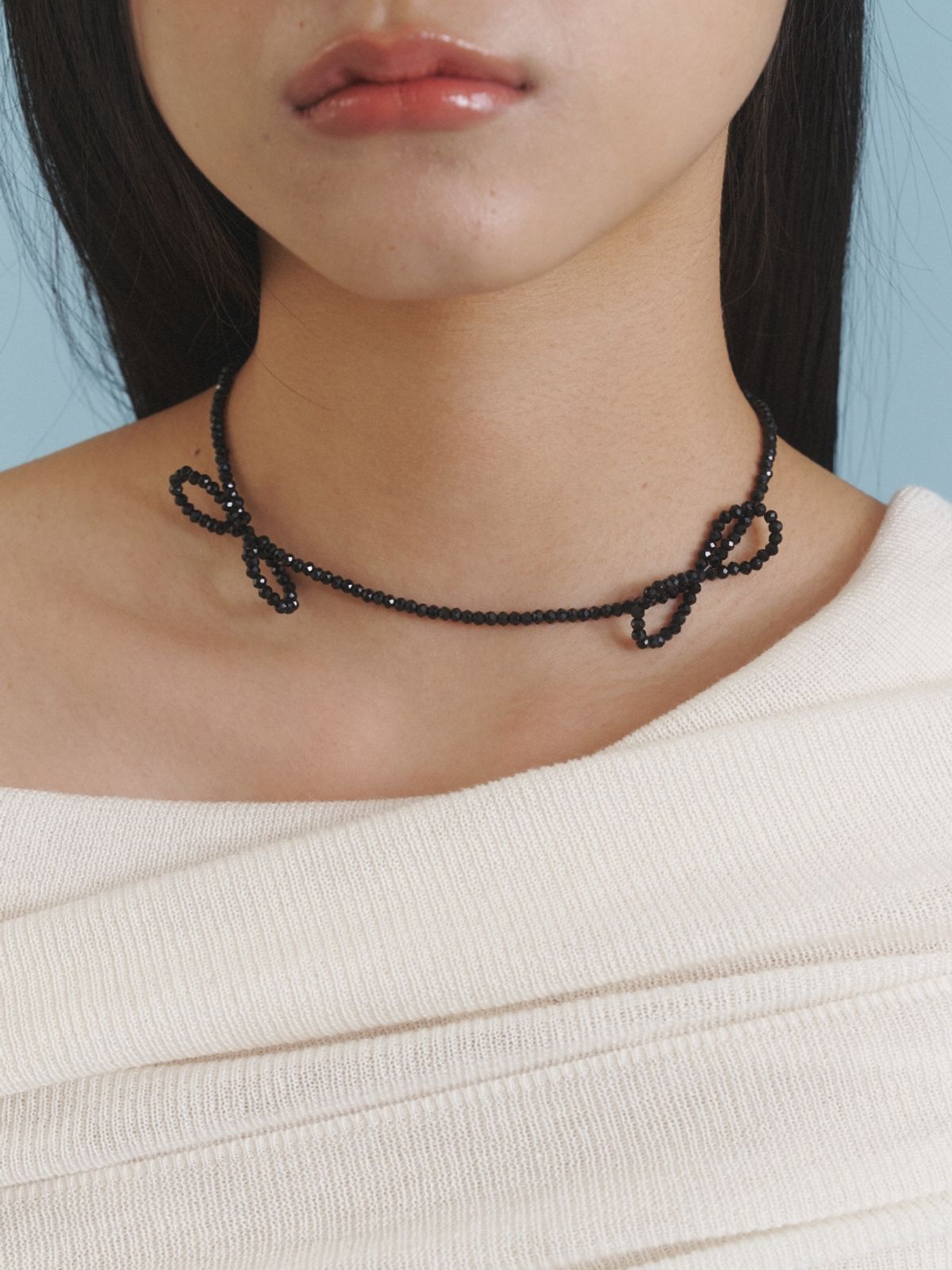 러브미몬스터(LOVE ME MONSTER) OO Love Ribbon Beads Necklace