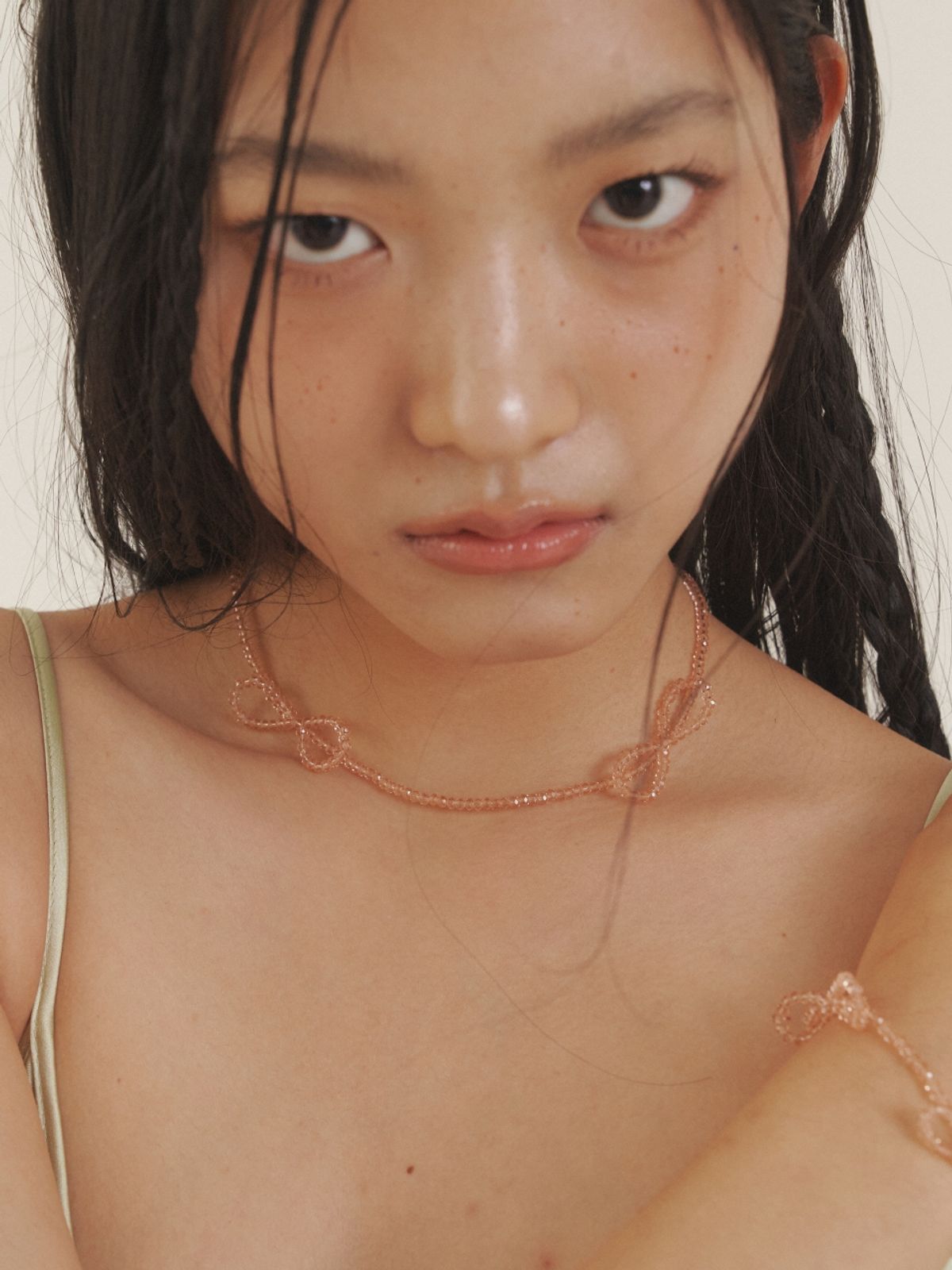 러브미몬스터(LOVE ME MONSTER) OO Love Ribbon Beads Necklace