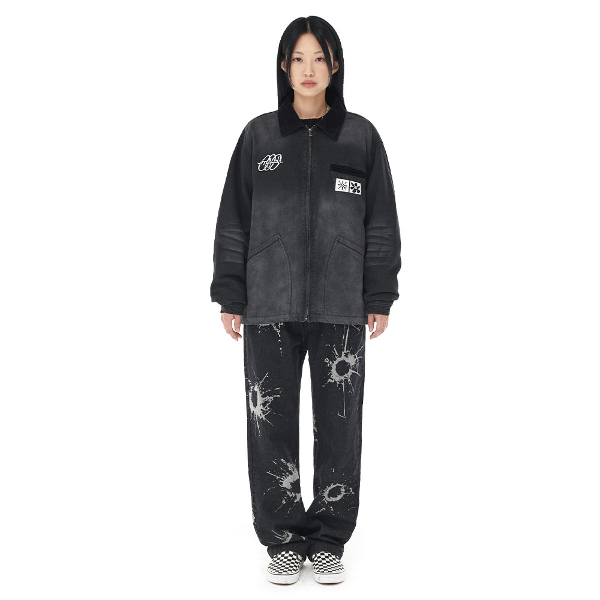 마하그리드(MAHAGRID) WASHED WORK JACKET CHARCOAL(MG2DFMJ244A)