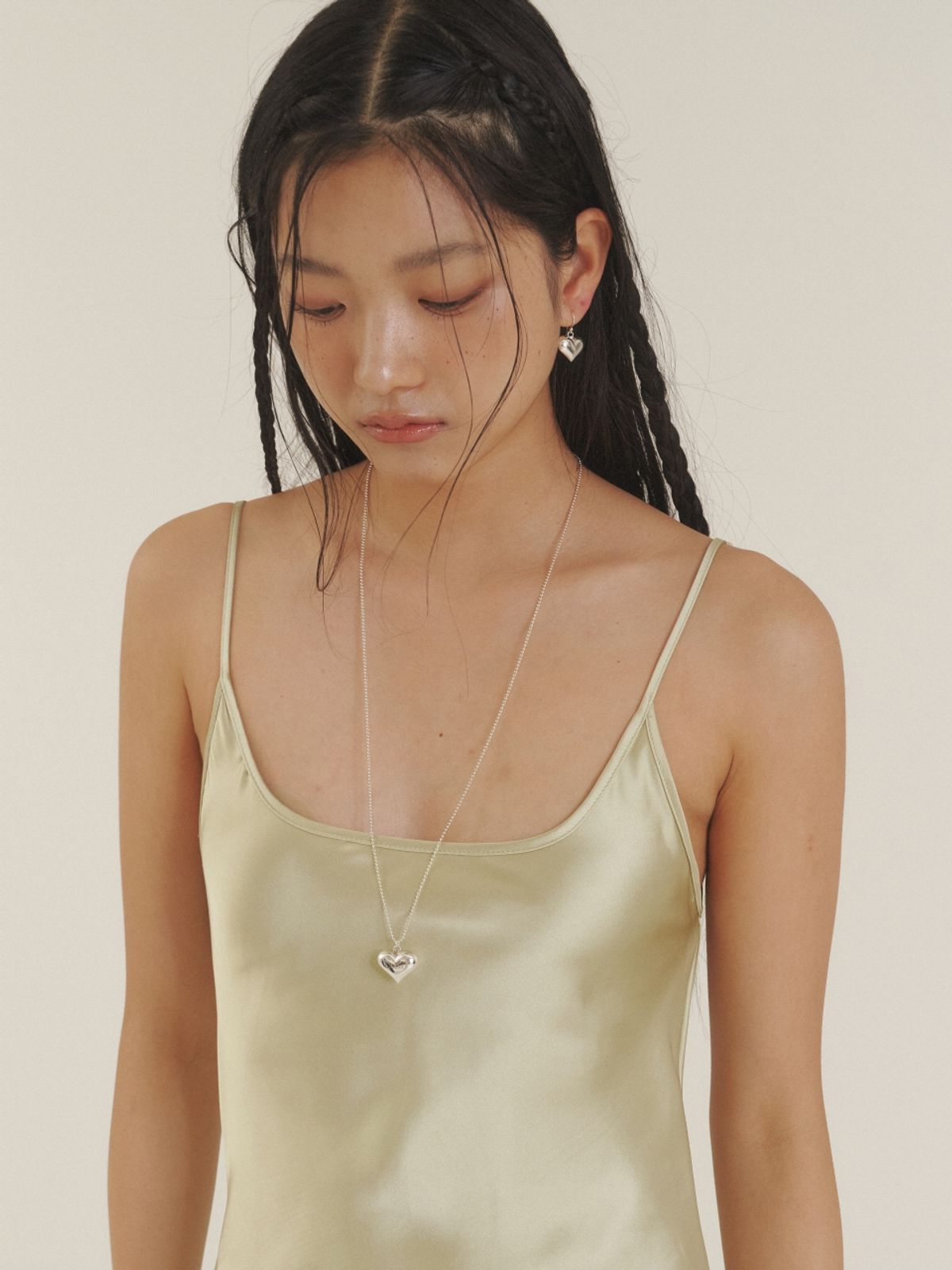 러브미몬스터(LOVE ME MONSTER) [Silver] Plump L Heart Necklace