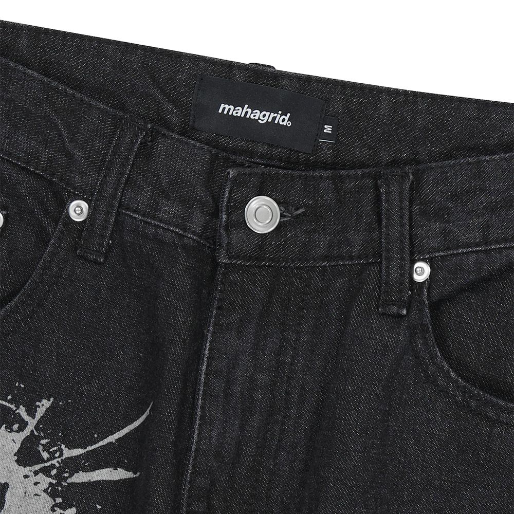 【mahagrid】23FW★ BULLET MARK DENIM PANT MUSINSA | MAHAGRID BULLET MARK DENIM PANT BLACK(MG2DFMD110A)