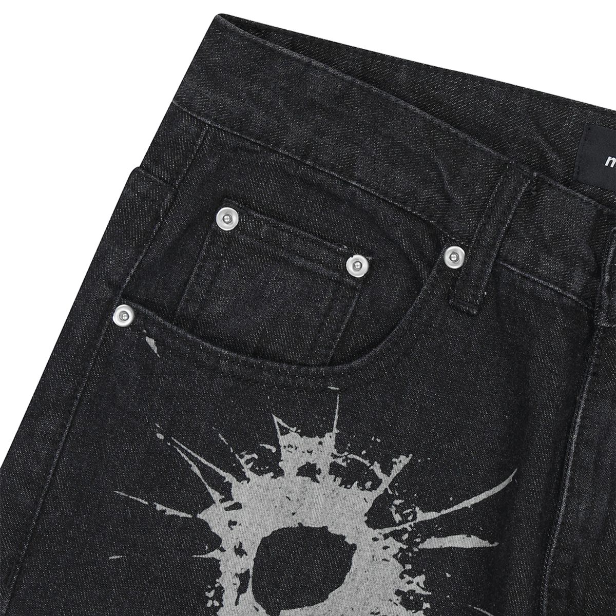 마하그리드(MAHAGRID) BULLET MARK DENIM PANT BLACK(MG2DFMD110A)