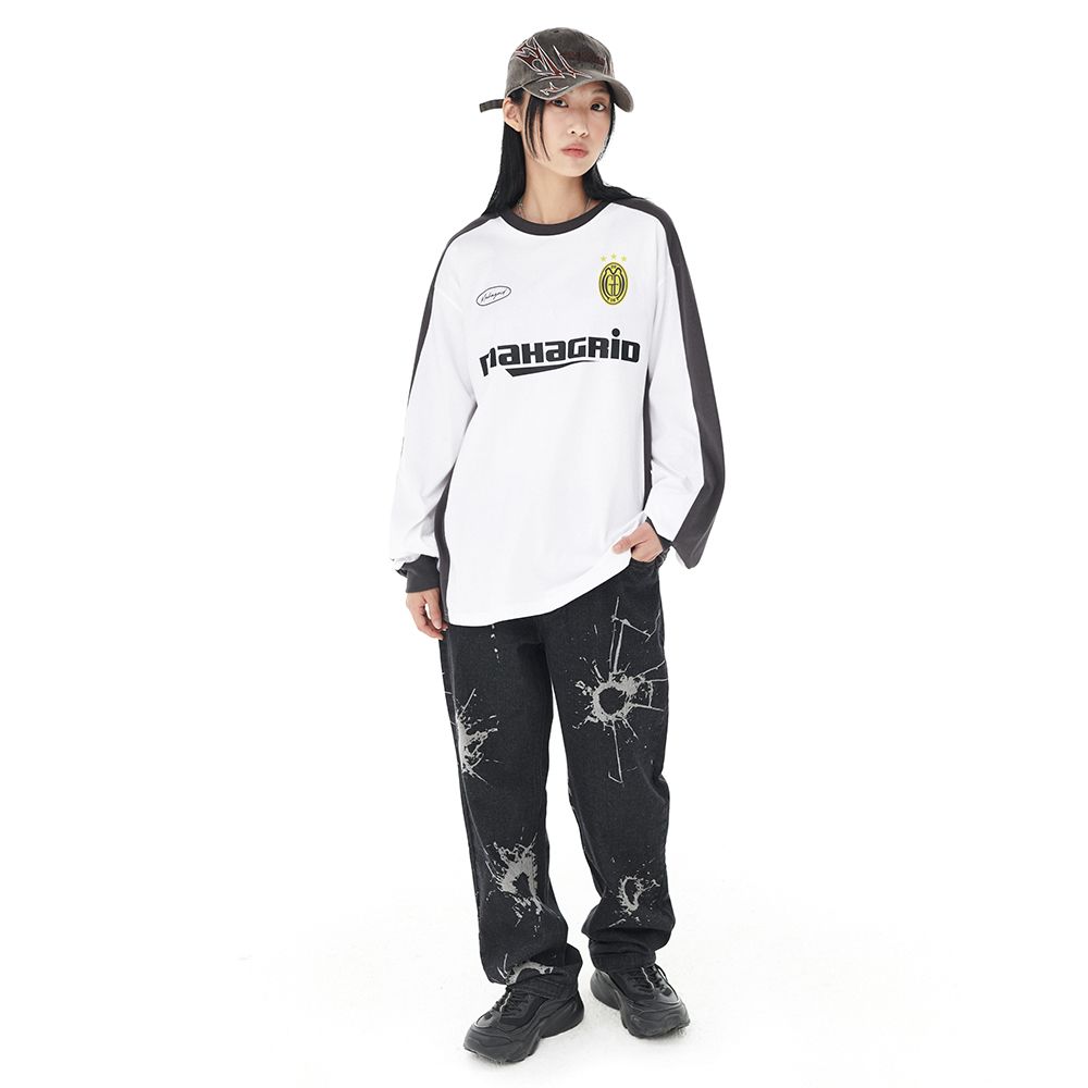 MUSINSA | MAHAGRID BULLET MARK DENIM PANT BLACK(MG2DFMD110A)