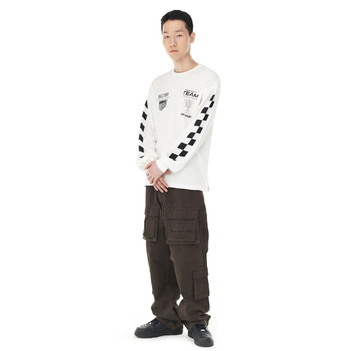 마하그리드(MAHAGRID) W.C.S RACING WAFFLE LS TEE OFF WHITE(MG2DFMT557A)