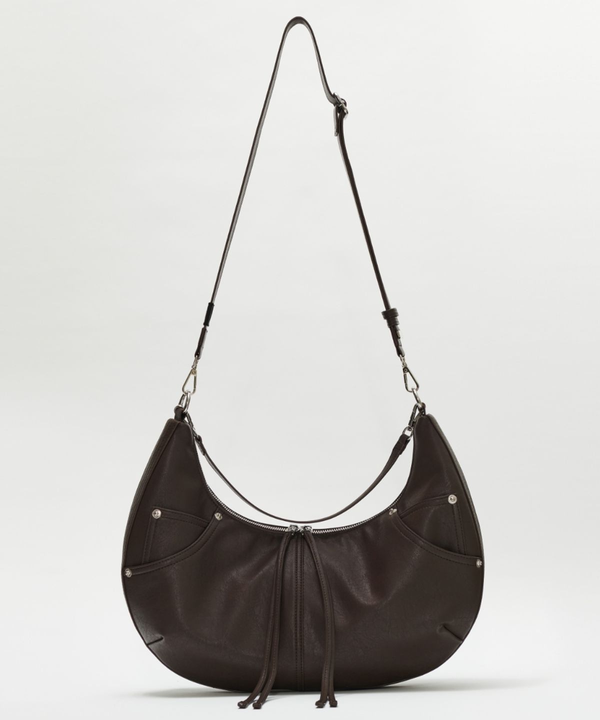 메종미네드(MAISON MINED) LEATHER SADDLEBAG BLACK