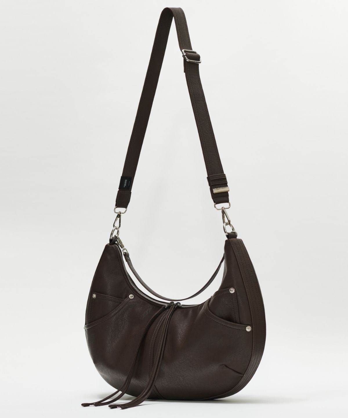 메종미네드(MAISON MINED) LEATHER SADDLEBAG BLACK