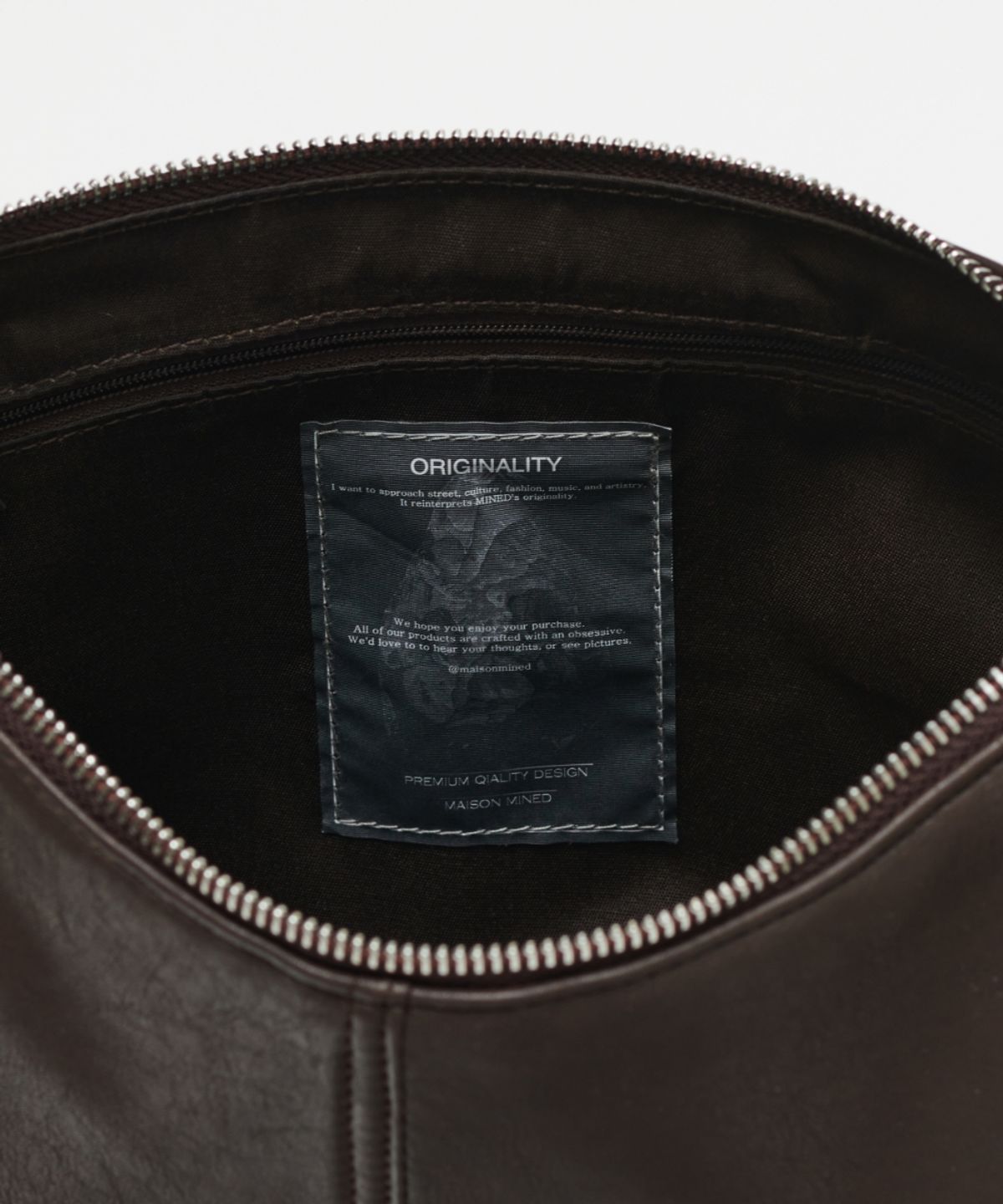 메종미네드(MAISON MINED) LEATHER SADDLEBAG BROWN