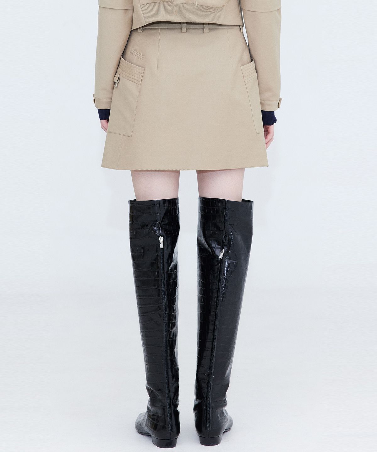 분더캄머(WNDERKAMMER) Cotton Cargo Mini Skirt_Beige(코튼 카고 미니 스커트_베이지)