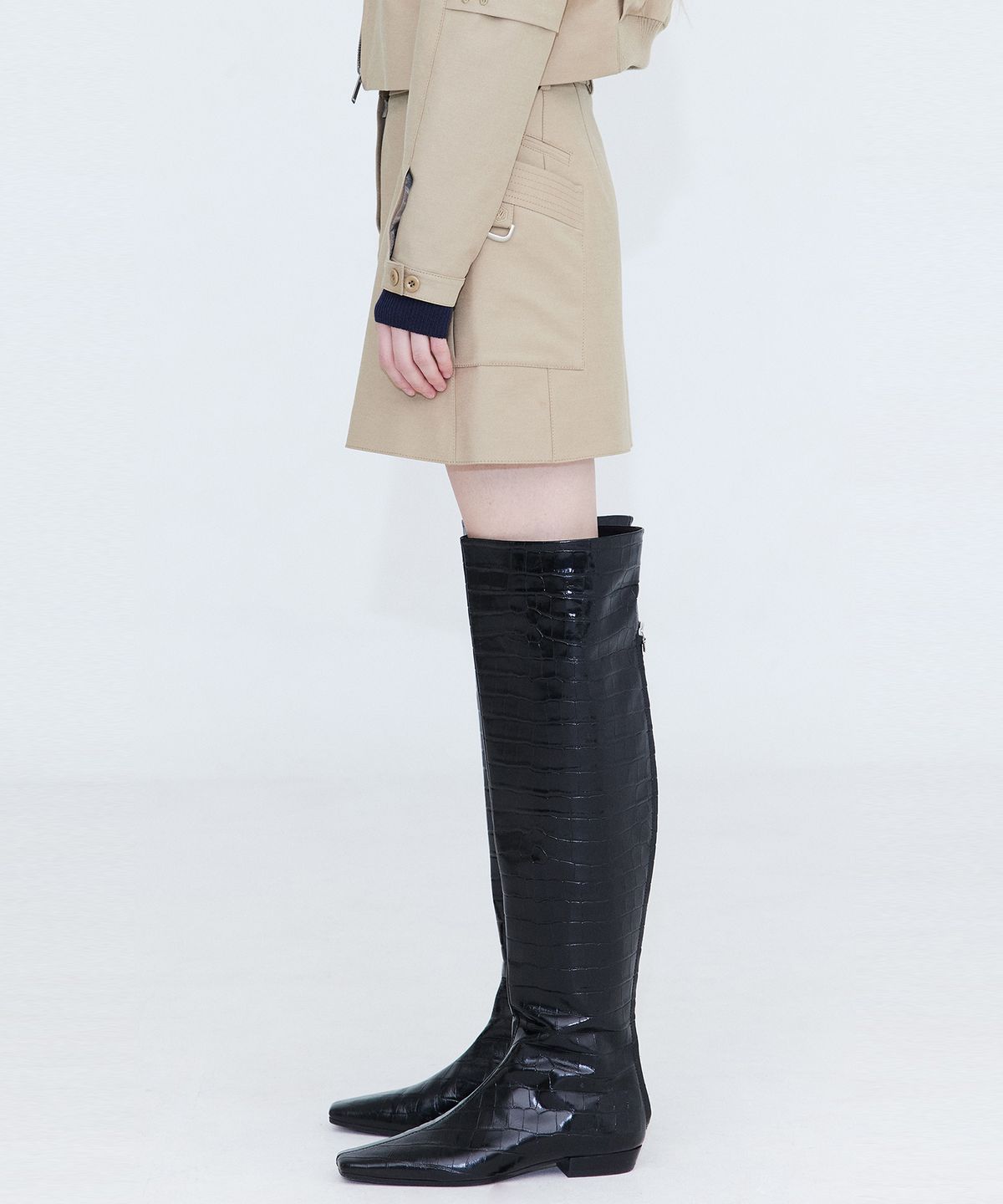 분더캄머(WNDERKAMMER) Cotton Cargo Mini Skirt_Beige(코튼 카고 미니 스커트_베이지)