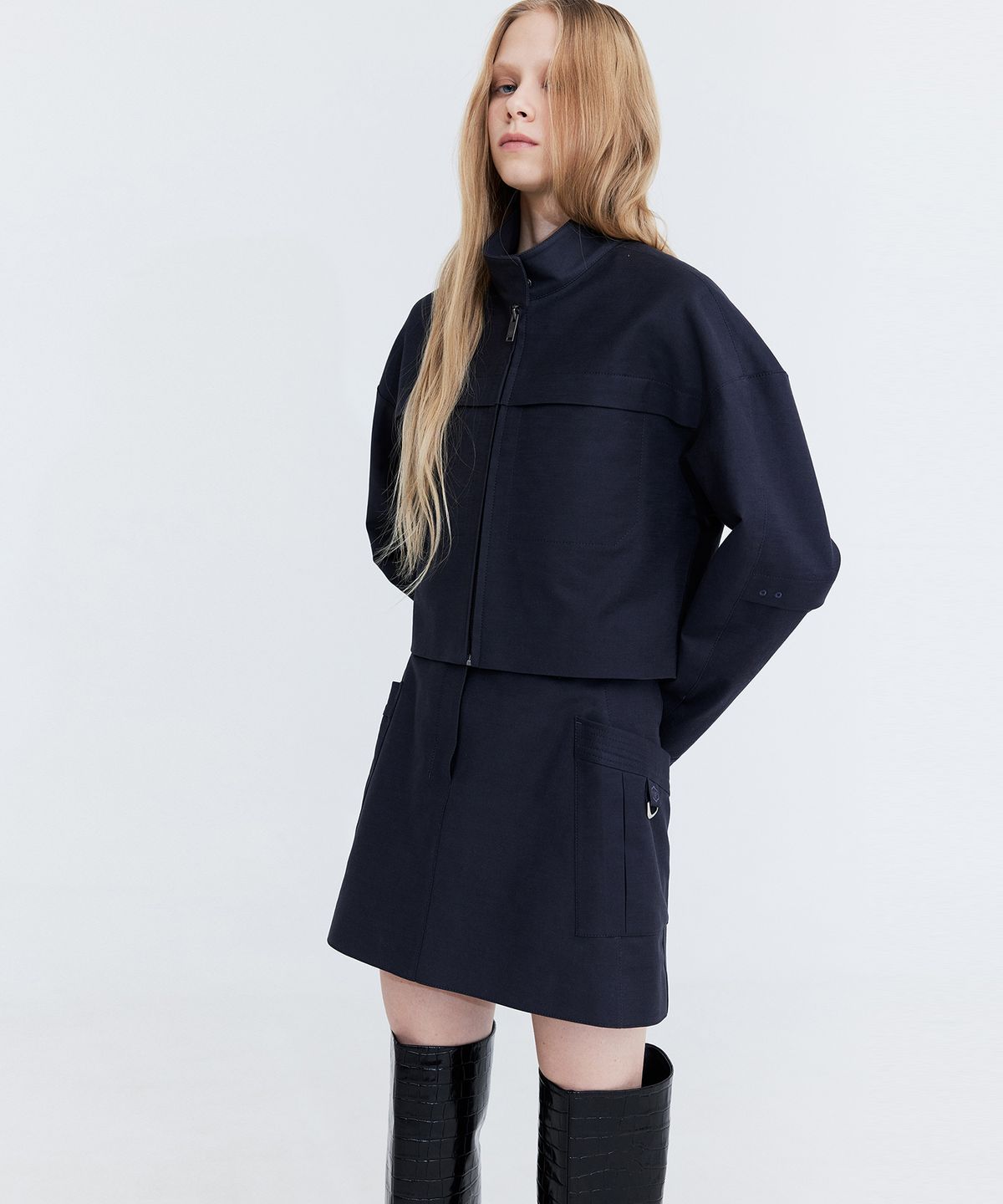 분더캄머(WNDERKAMMER) Cotton Cargo Mini Skirt_Charcoal(코튼 카고 미니 스커트_챠콜)