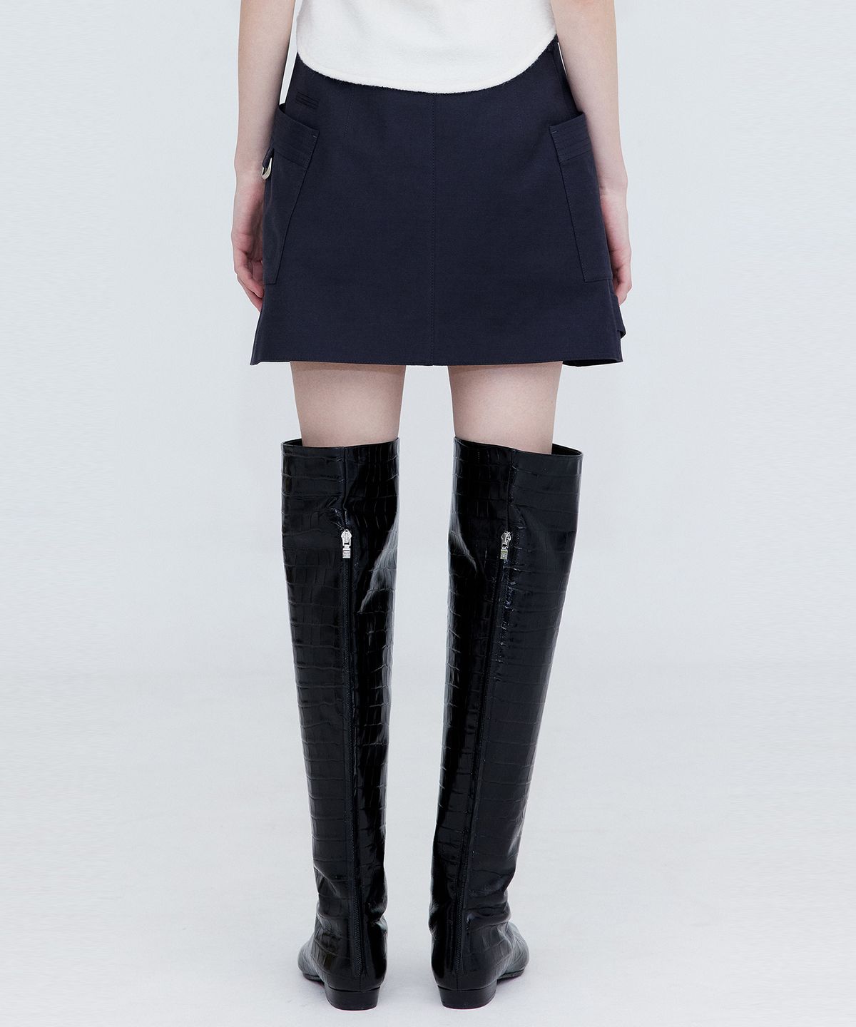 분더캄머(WNDERKAMMER) Cotton Cargo Mini Skirt_Charcoal(코튼 카고 미니 스커트_챠콜)
