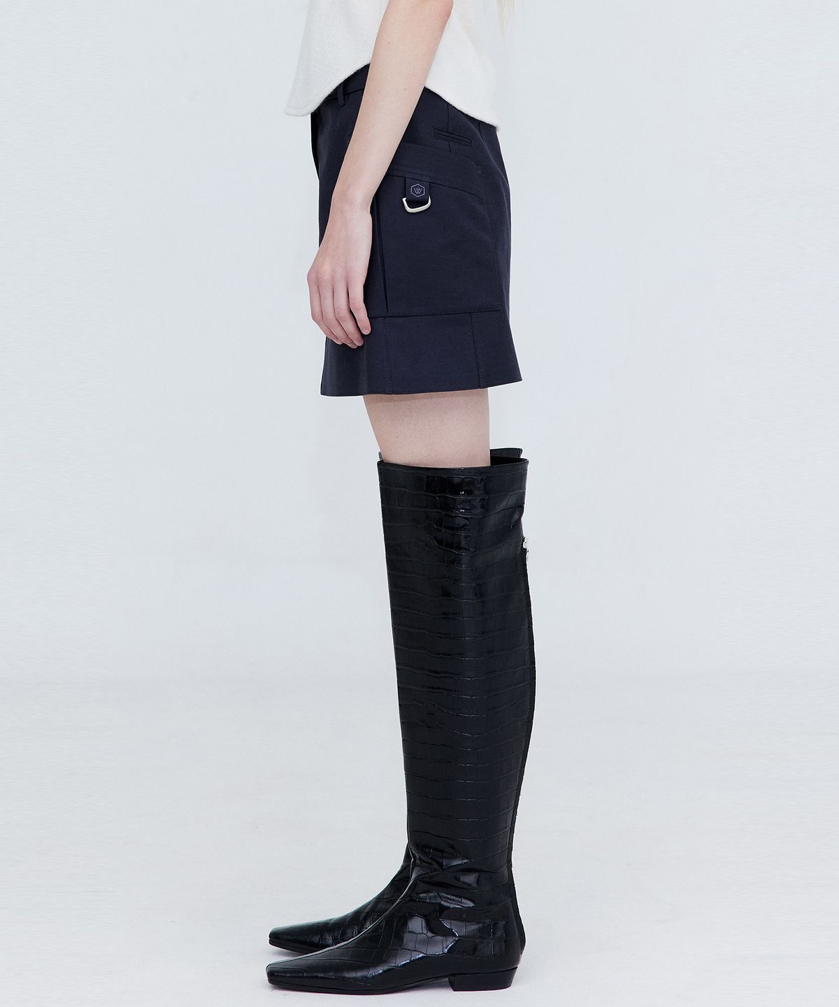 분더캄머(WNDERKAMMER) Cotton Cargo Mini Skirt_Charcoal(코튼 카고 미니 스커트_챠콜)