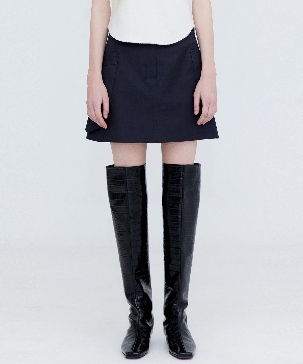분더캄머(WNDERKAMMER) Cotton Cargo Mini Skirt_Charcoal(코튼 카고 미니 스커트_챠콜)