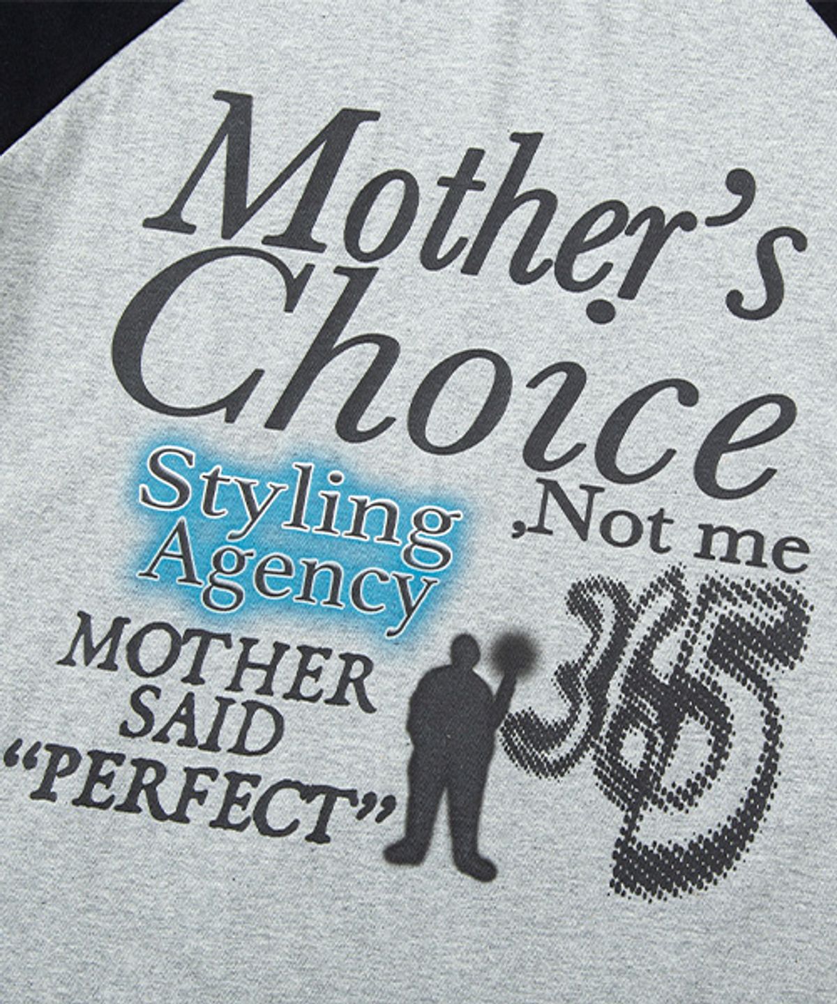 더콜디스트모먼트(THE COLDEST MOMENT) TCM mothers choice raglan long sleeve (grey/black)
