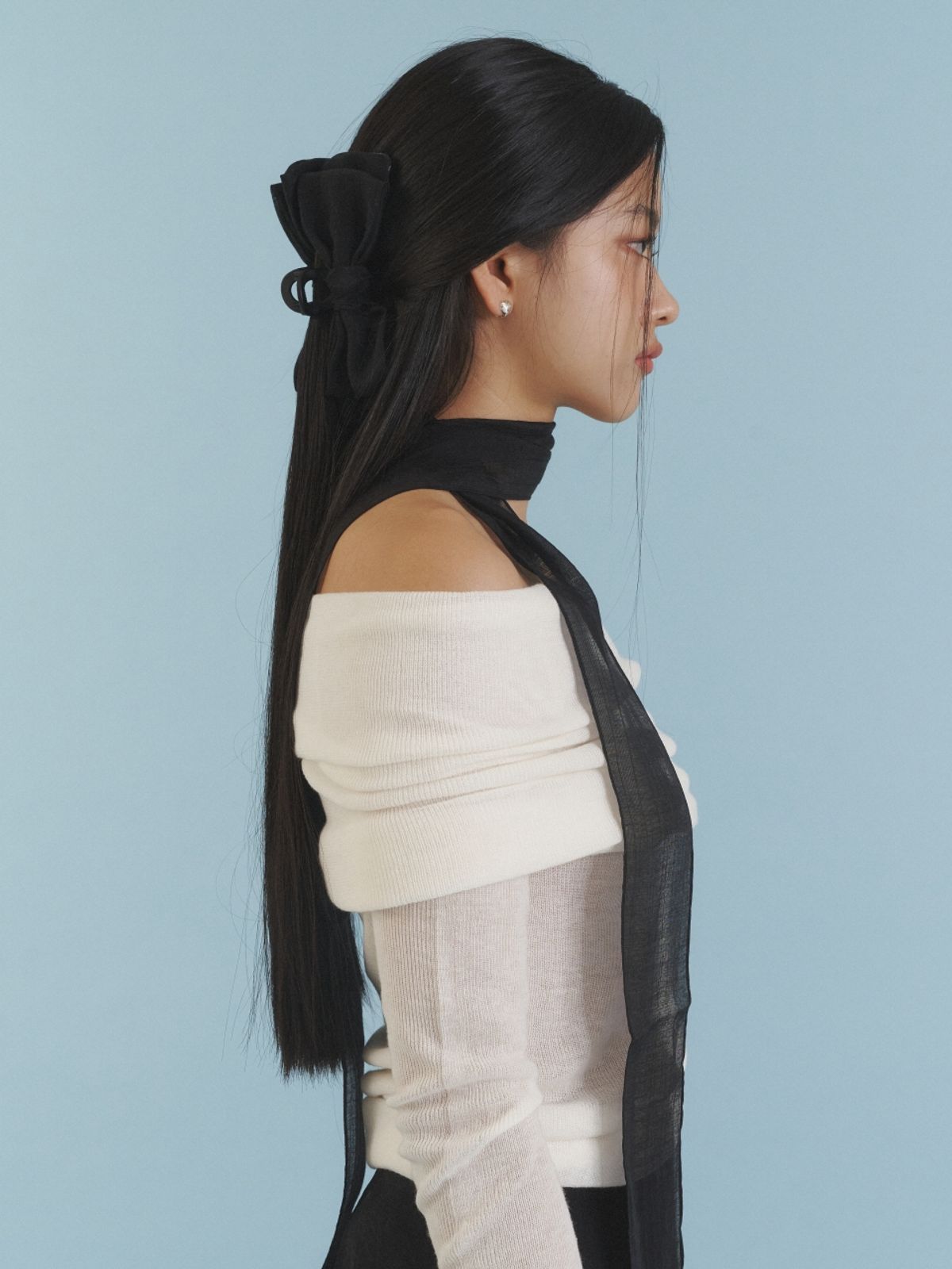 러브미몬스터(LOVE ME MONSTER) Love Sheer Long Scarf_BK