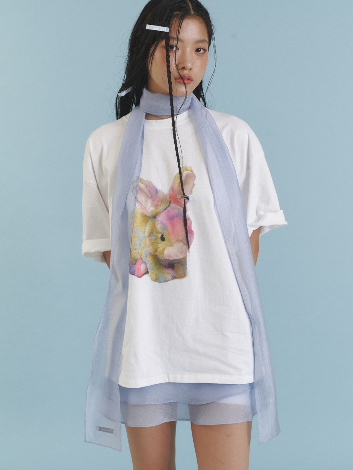 러브미몬스터(LOVE ME MONSTER) Love Sheer Long Scarf_BU