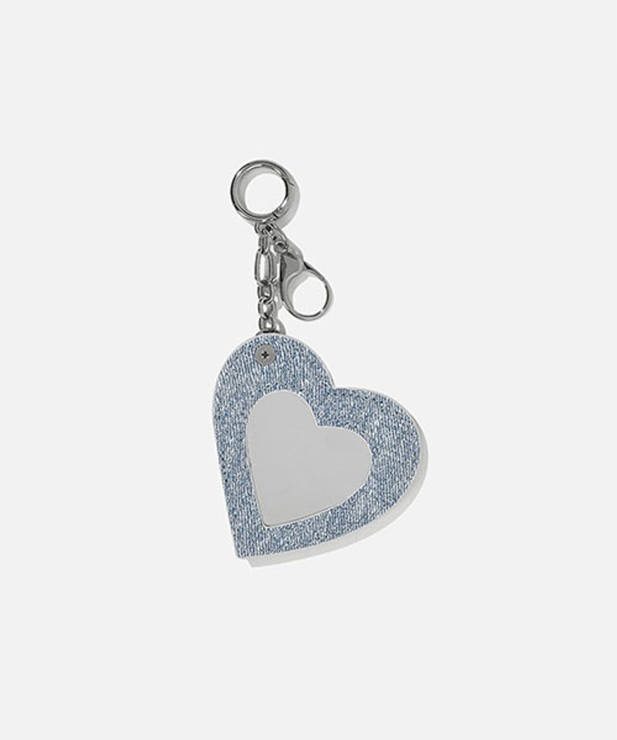 드메이커(DEMAKER) Heart ribbon charm-denim blue