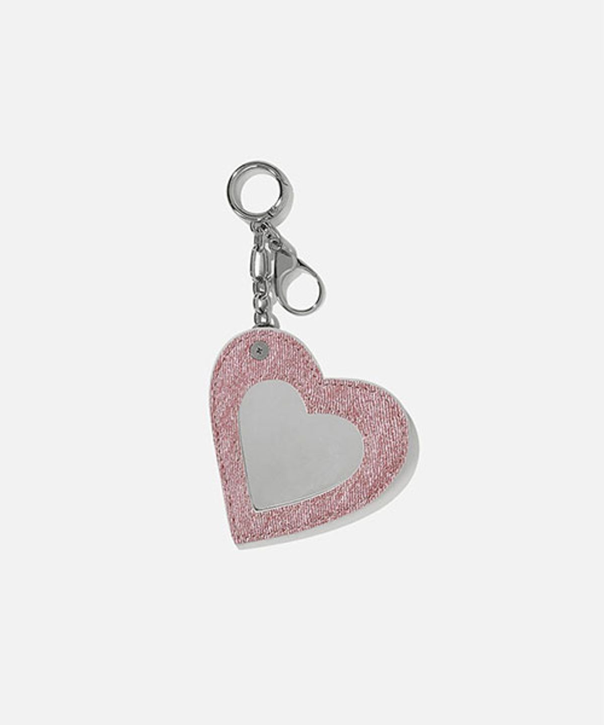 드메이커(DEMAKER) Heart ribbon charm-denim pink