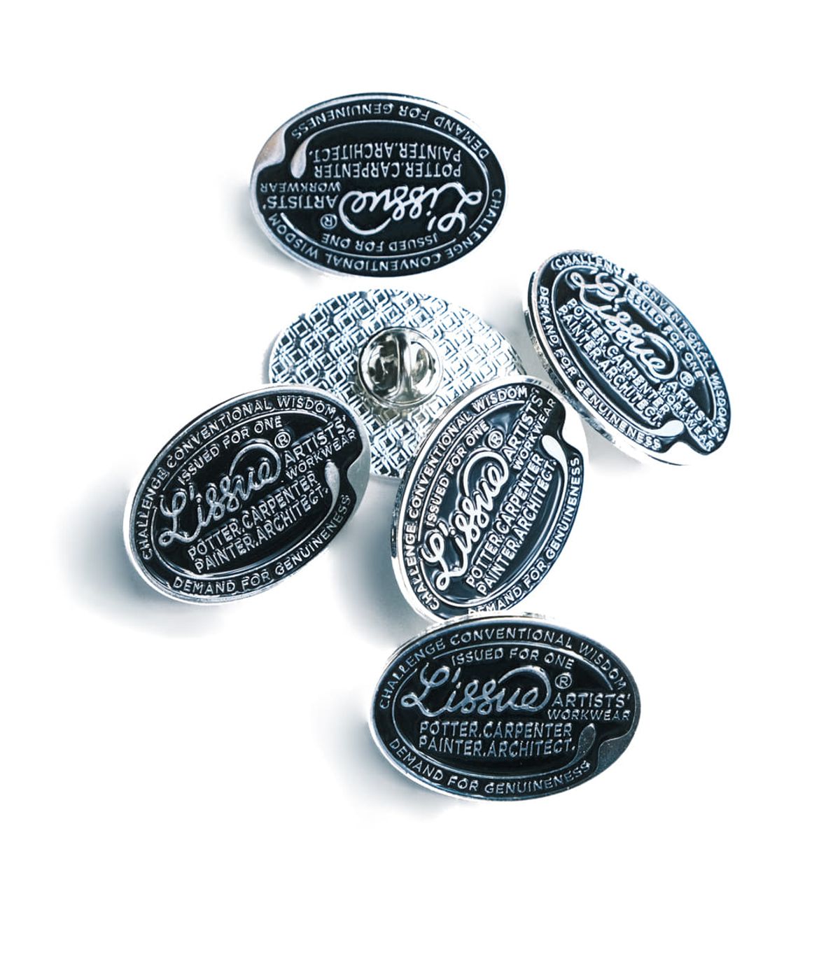 리슈(L'ISSUE) Workwear Metal Brooch (Dark Navy/Silver)