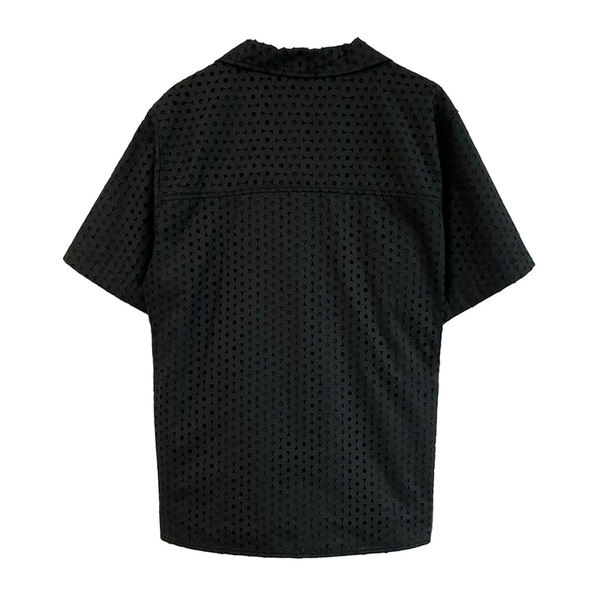 이레귤러(IRREGULAR) CIRCLE LASER CUT SHIRT (BLACK OUT)