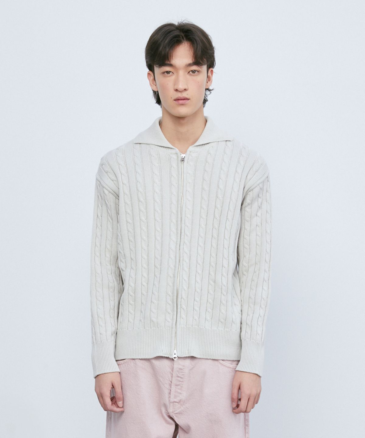 니티드(KNITTED) 케이블 투웨이 집업 가디건 SWISS