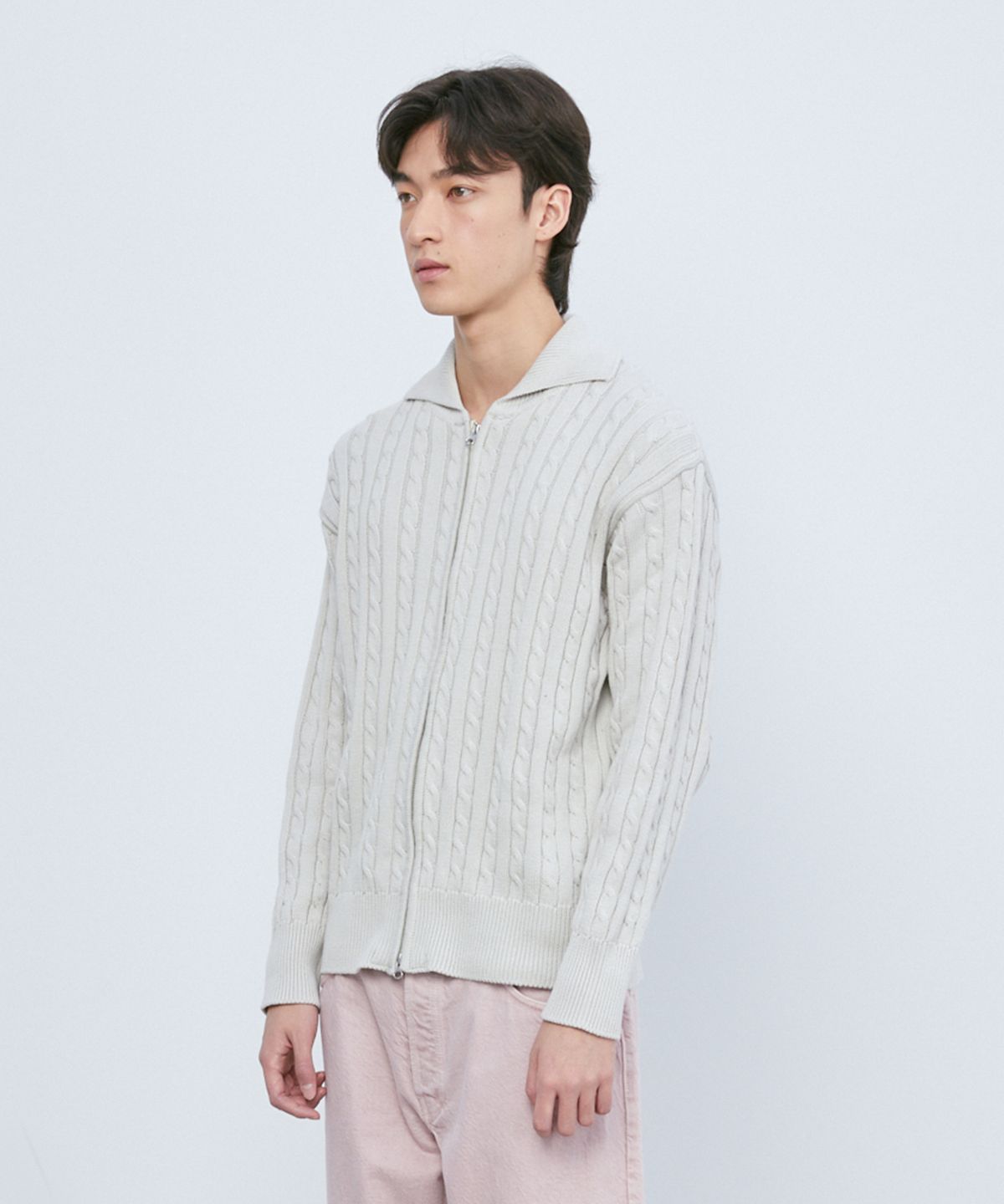 니티드(KNITTED) 케이블 투웨이 집업 가디건 SWISS