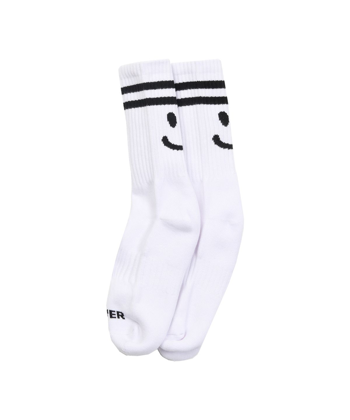 그레이버(GRAVER) [UNISEX]드로잉 블랙 스마일 로고 삭스 1팩_화이트