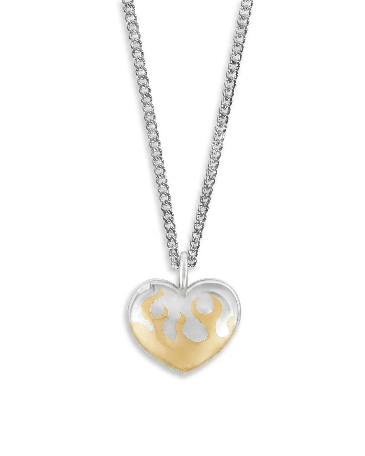 논논(NONENON) MINI FLAME LOVE NEC(BRASS) SILVER925