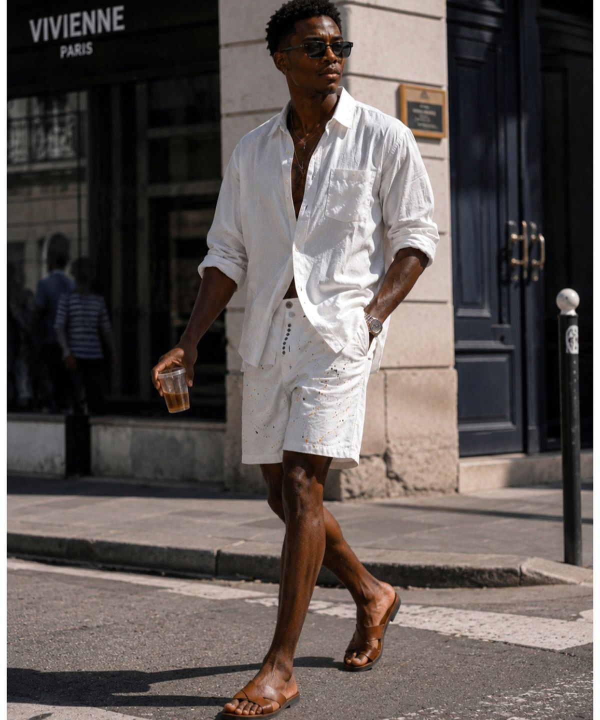 스트라이크(STRIKE) White Splash Wash Marine Shorts