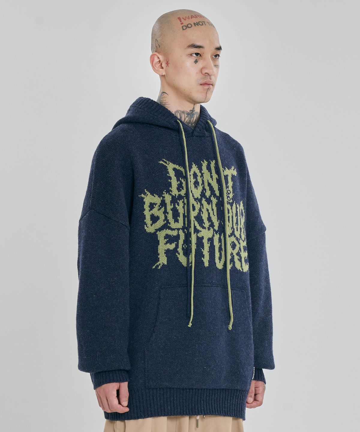 아조바이아조(AJOBYAJO) [PBA] DBOF Wool Knit Hoodie [NAVY]