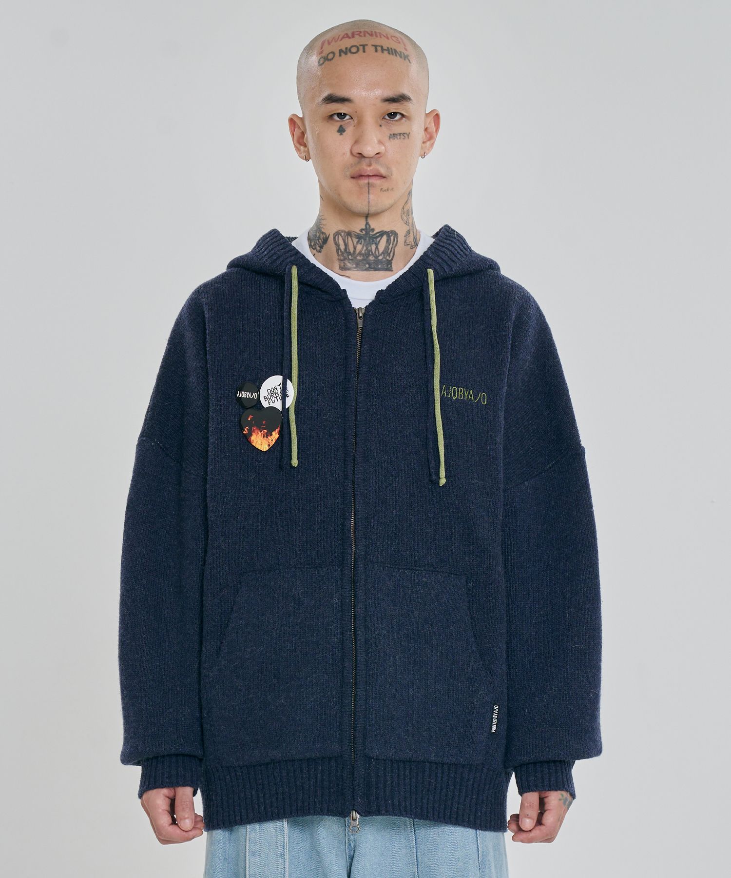 【AJO AJOBYAJO】[PBA] DBOF Wool Knit Zip-Up Hoodie MUSINSA | AJOBYAJO [PBA] DBOF Wool Knit Zip-Up Hoodie [NAVY]