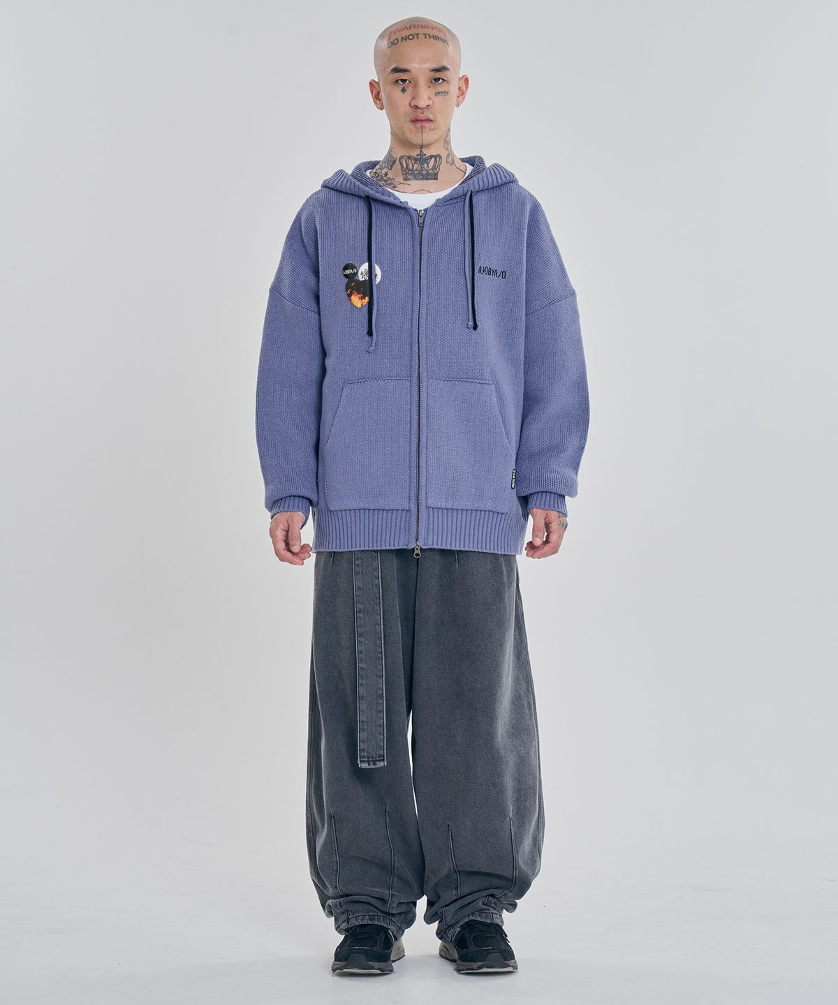 아조바이아조(AJOBYAJO) [PBA] DBOF Wool Knit Zip-Up Hoodie [LILAC]