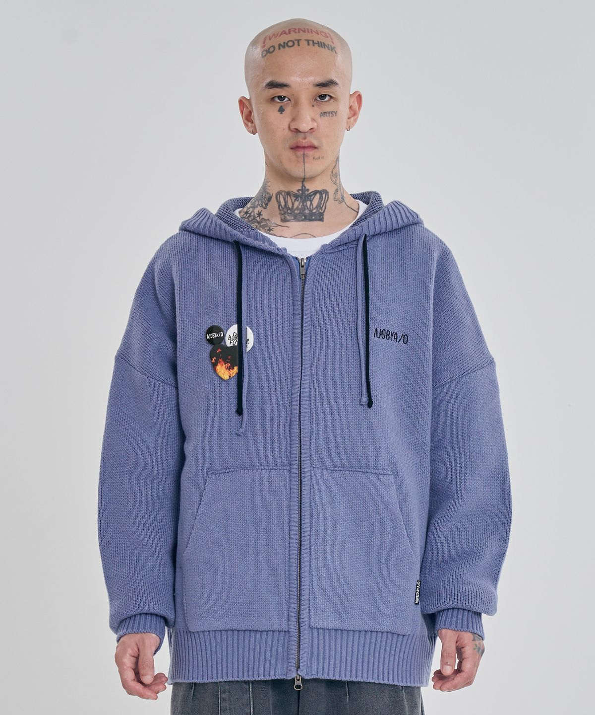 아조바이아조(AJOBYAJO) [PBA] DBOF Wool Knit Zip-Up Hoodie [LILAC]