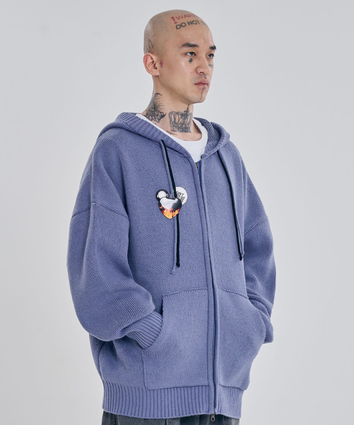 아조바이아조(AJOBYAJO) [PBA] DBOF Wool Knit Zip-Up Hoodie [LILAC]