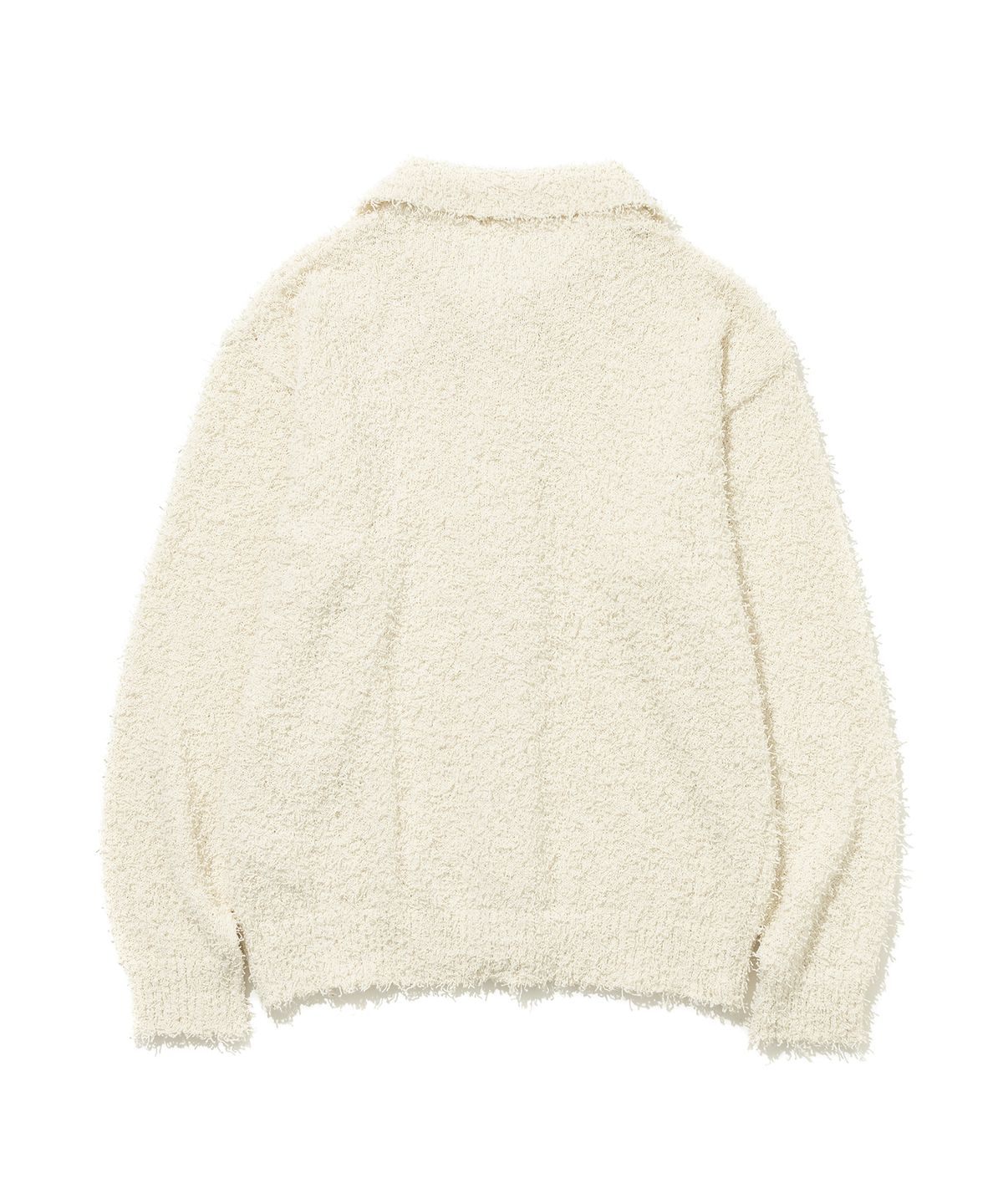 니티드(KNITTED) 테일 카라 가디건 IVORY