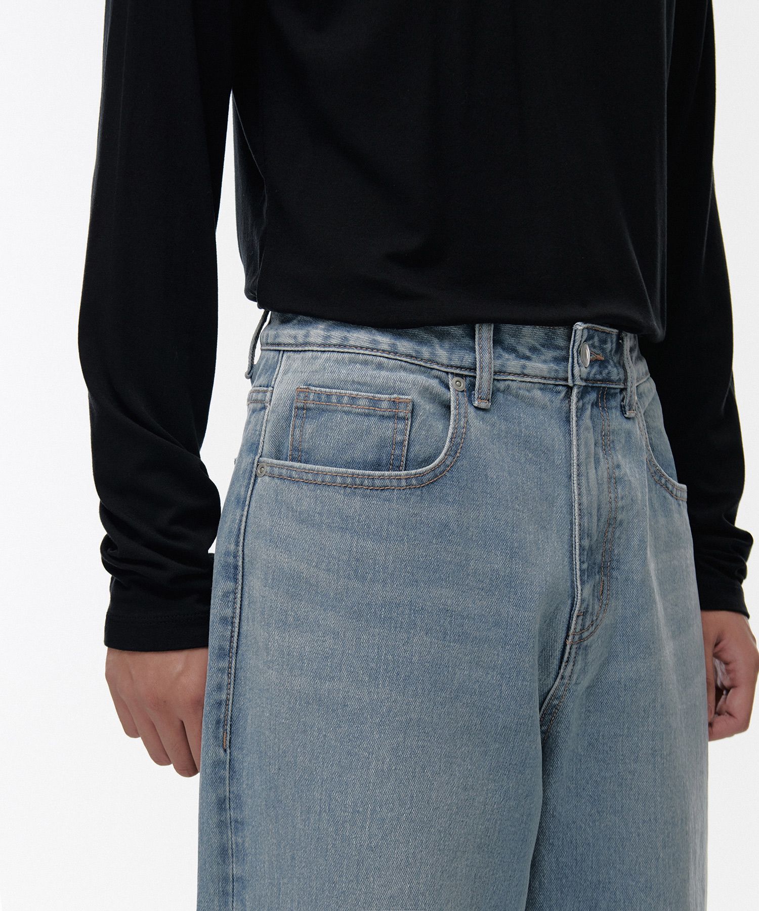 MUSINSA | MUSINSA STANDARD Extra wide denim pants [light indigo]