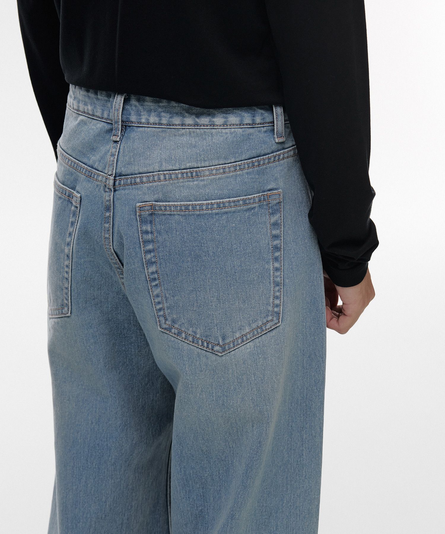 MUSINSA | MUSINSA STANDARD Extra wide denim pants [light indigo]