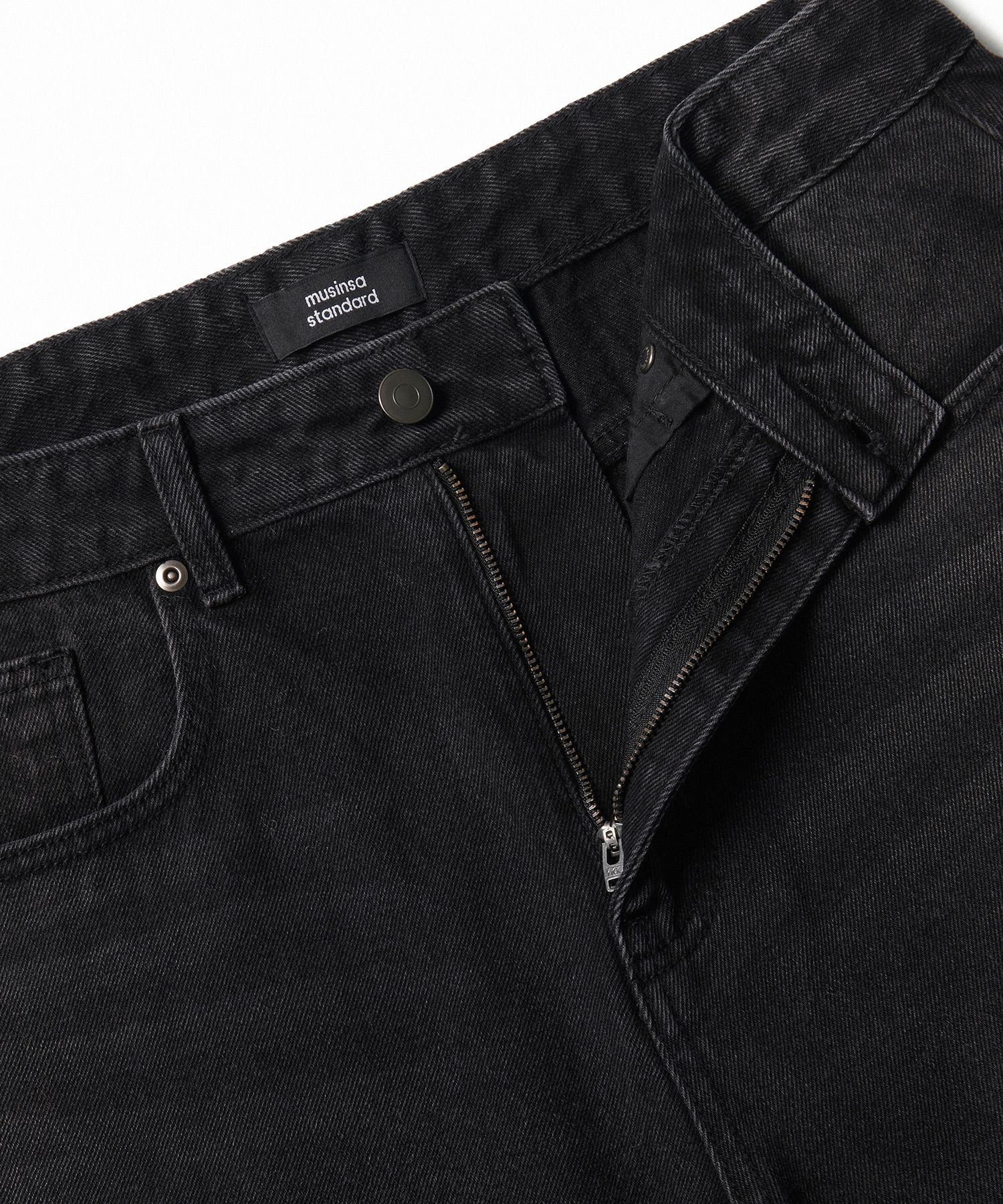 ★MUSINSA STANDARD★ Black wide leg denim pants MMCNP802-BK MUSINSA | MUSINSA STANDARD WIDE DENIM PANTS [WASHED BLACK]