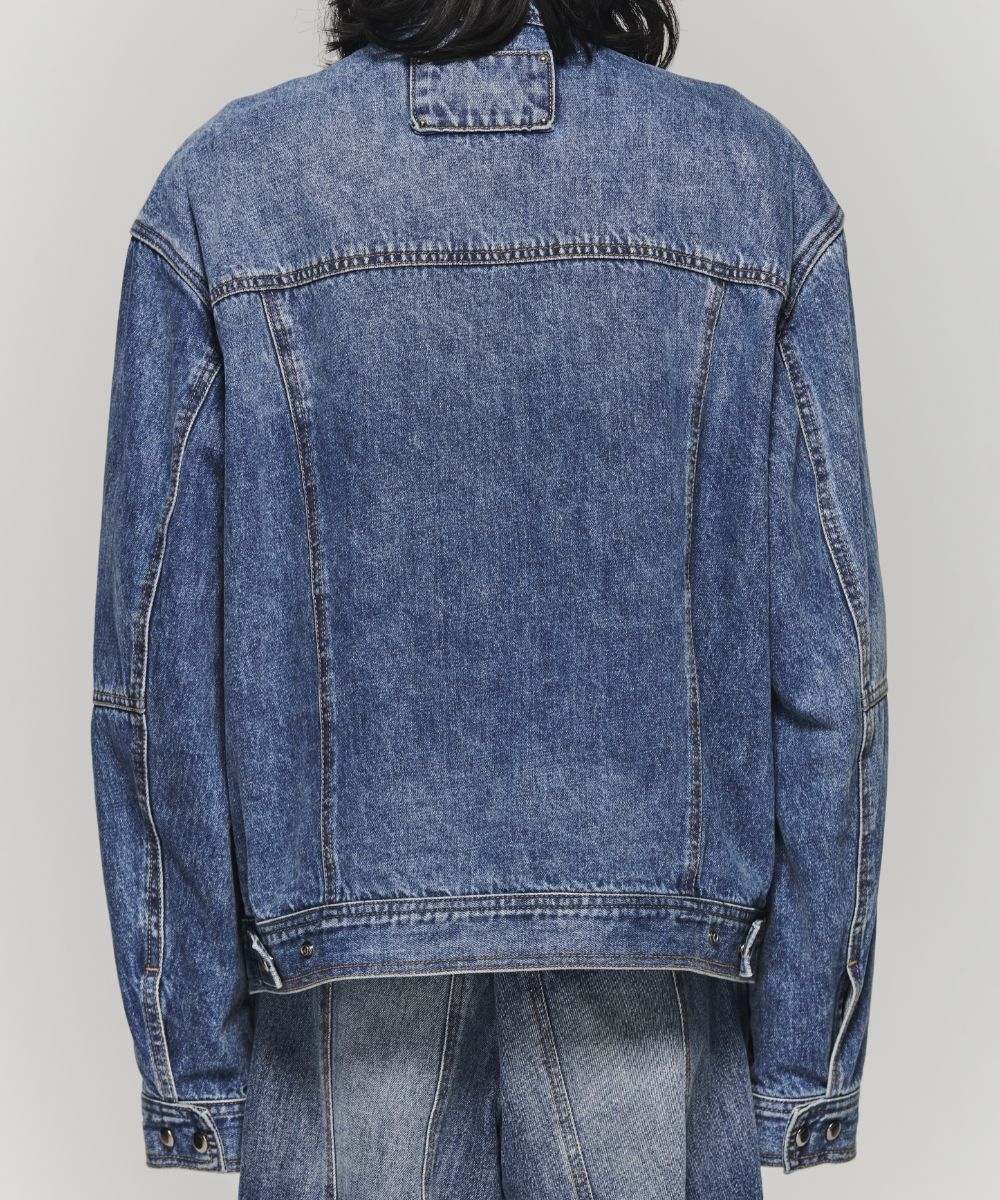 【MAISON MINED】23FW★ OBLATE BIKER DENIM JACKET MUSINSA | MAISON MINED OBLATE BIKER DENIM JACKET BLACK
