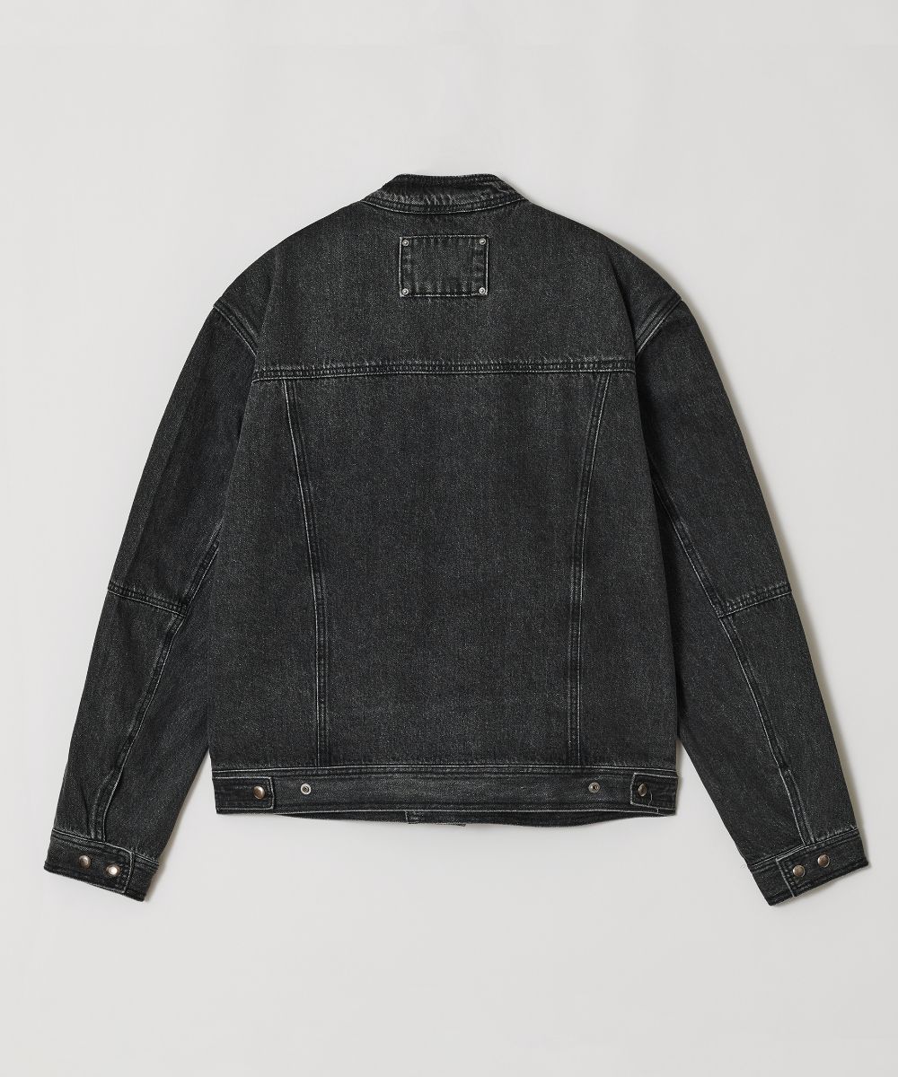 【MAISON MINED】23FW★ OBLATE BIKER DENIM JACKET MUSINSA | MAISON MINED OBLATE BIKER DENIM JACKET BLACK
