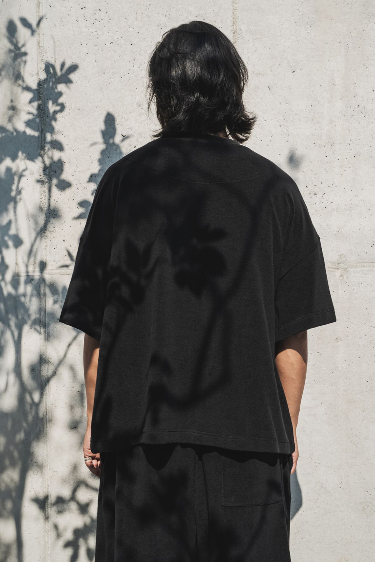 로우 투 로우(RAW TO RAW) MRT028B 코튼 테리 박시 몽크 티 SUEDE BLACK