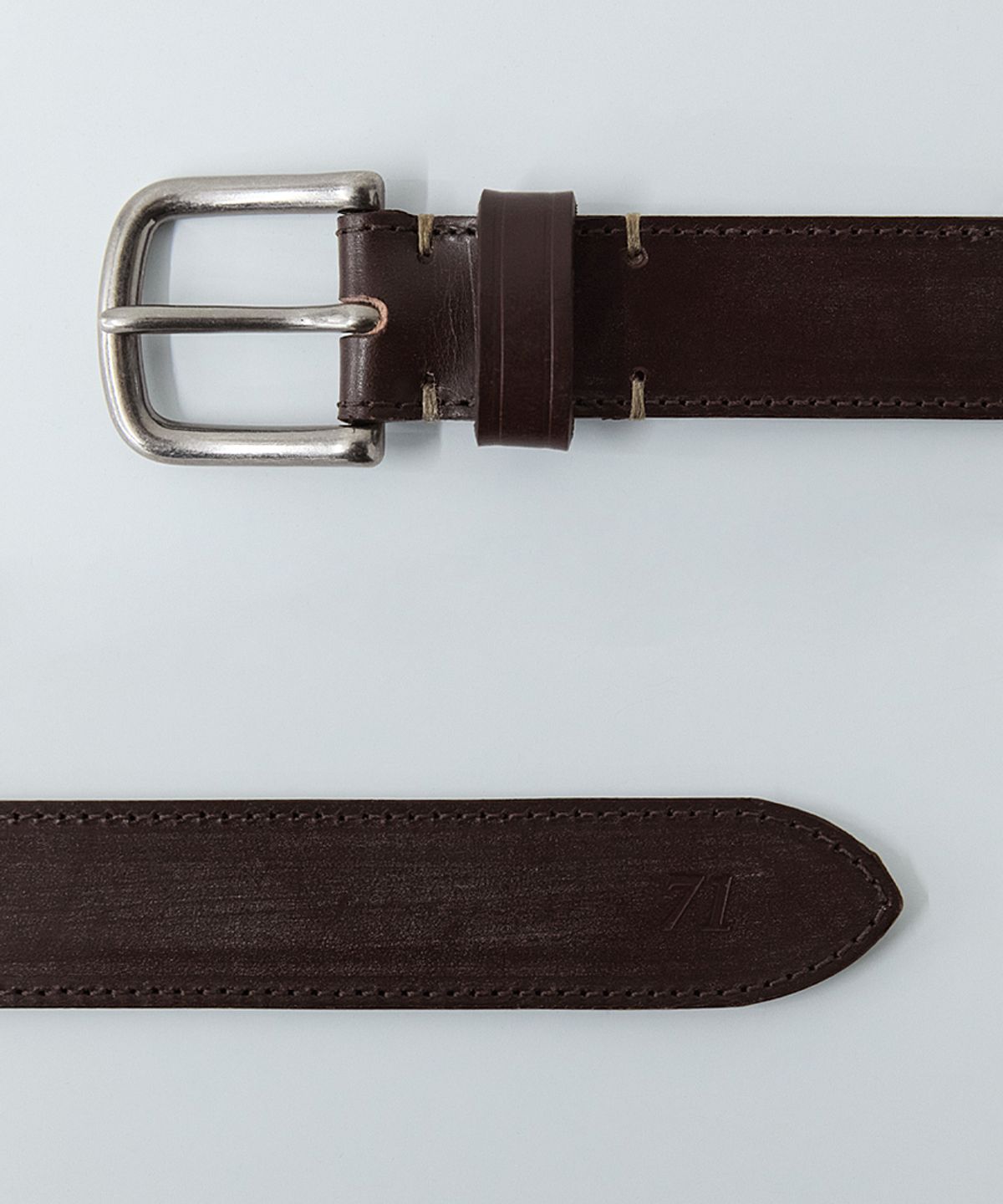 러프사이드(ROUGHSIDE) Bridle Leather Belt Dark Brown