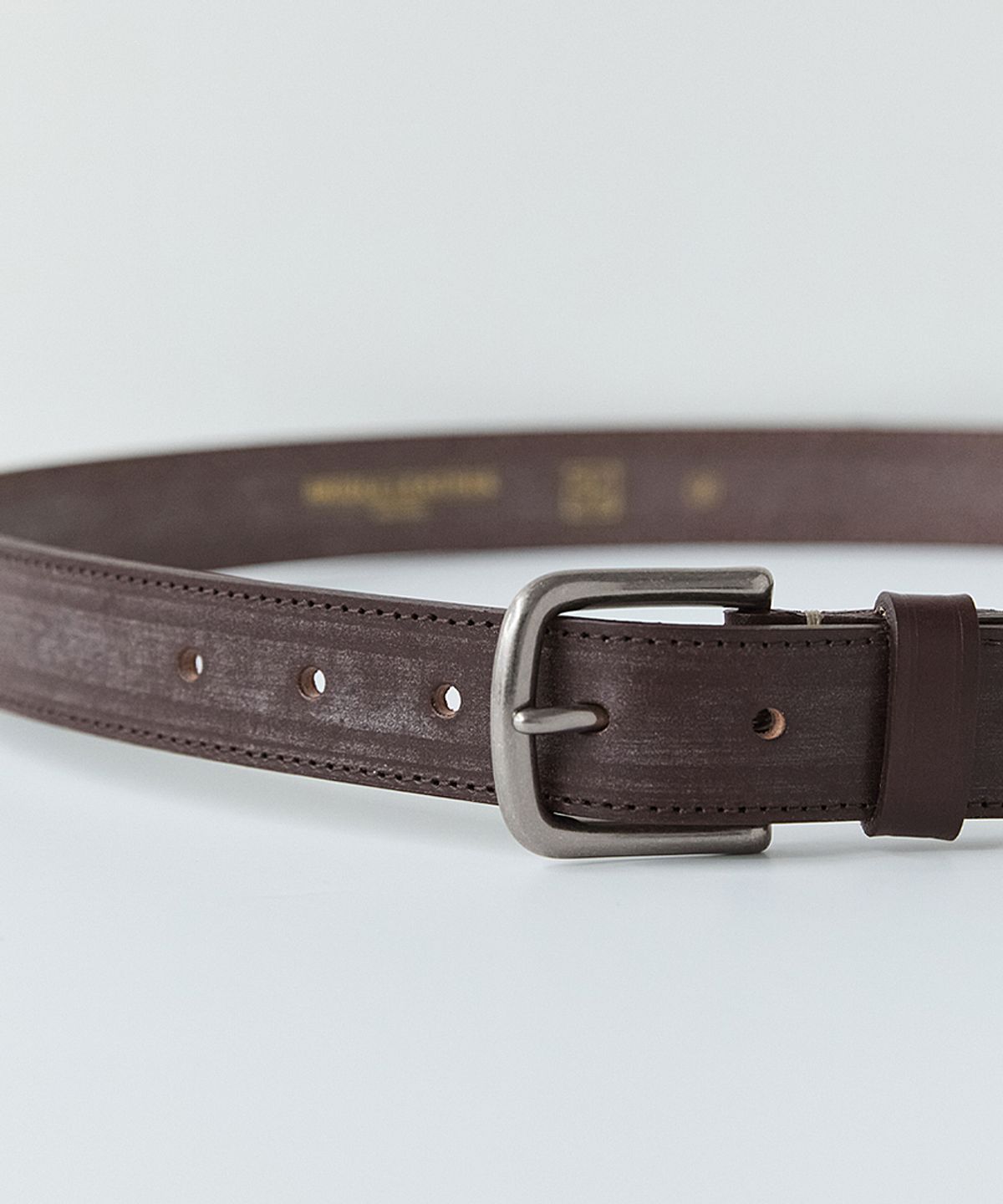 러프사이드(ROUGHSIDE) Bridle Leather Belt Dark Brown