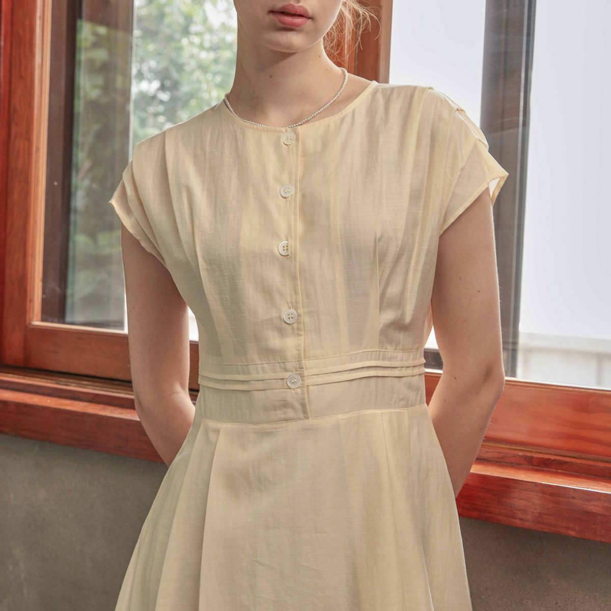프라우드 마리(PROUD MARY) PM_Modern round neck dress