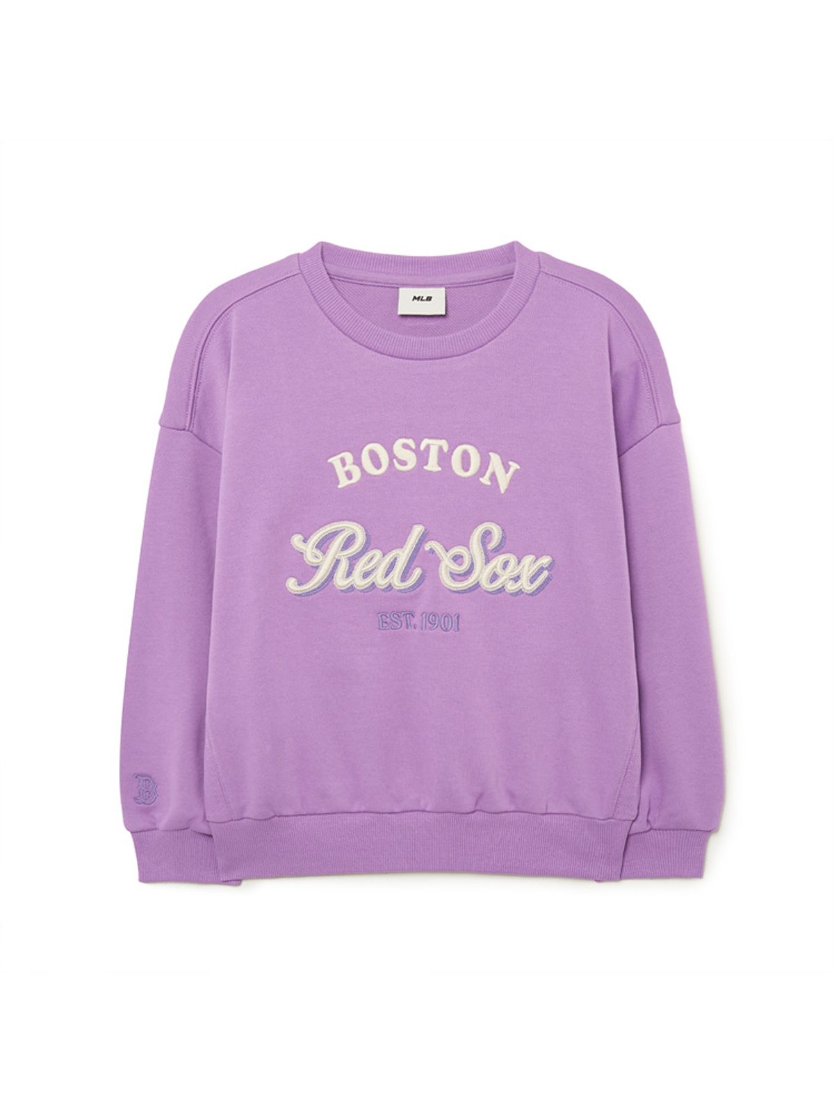 엠엘비 키즈(MLB KIDS) 바시티 여아 크롭 맨투맨 BOS (Lavender)