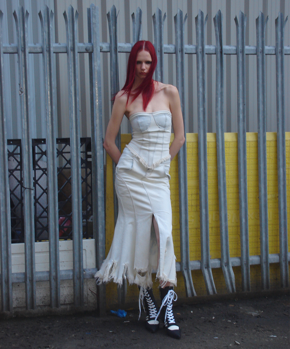 MUSINSA | 2000ARCHIVES Iced Denim Damaged Skirt